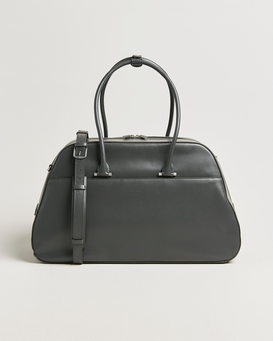 Herre | Vesker | Tiger of Sweden | Navisa Smooth Leather Weekendbag Jet Grey