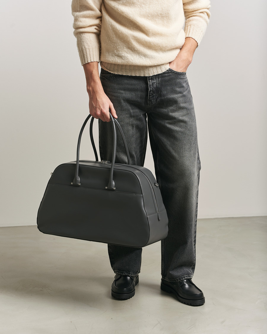 Herre | Vesker | Tiger of Sweden | Navisa Smooth Leather Weekendbag Jet Grey