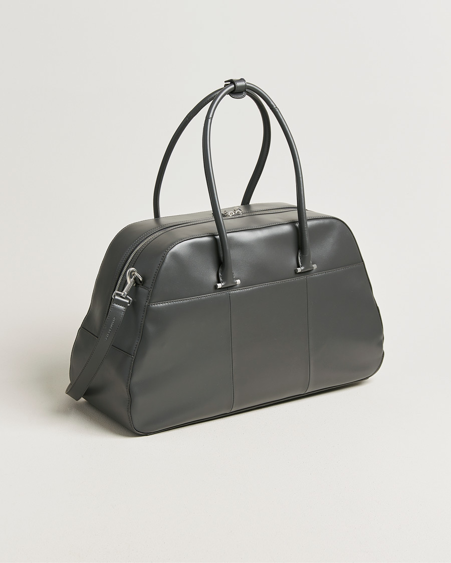 Herre | Vesker | Tiger of Sweden | Navisa Smooth Leather Weekendbag Jet Grey