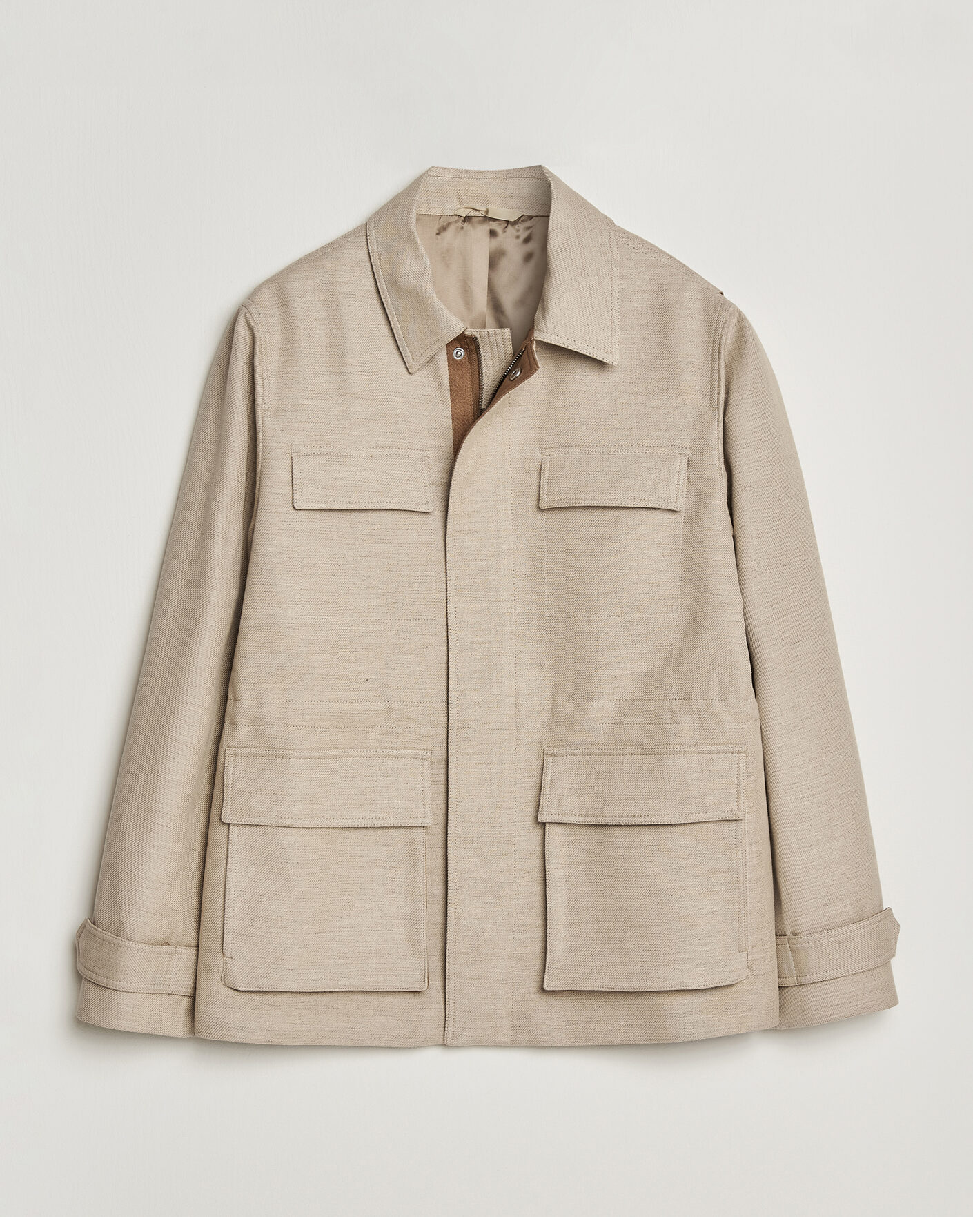 Herre | Jakker | Tiger of Sweden | Sandser Cotton/Linen Field Jacket Soft Latte