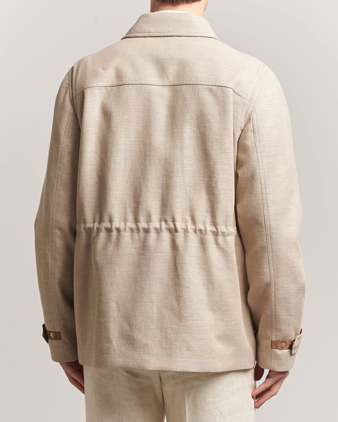 Herre | Jakker | Tiger of Sweden | Sandser Cotton/Linen Field Jacket Soft Latte