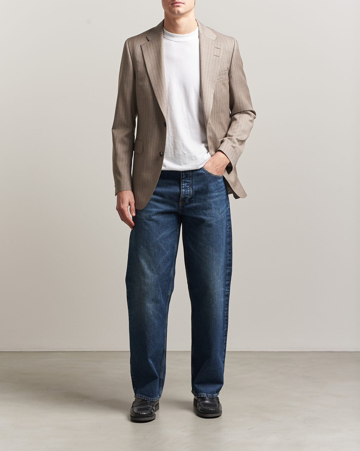 Herre | Dressjakker | Tiger of Sweden | Ease Wool Pinstriped Blazer Clay