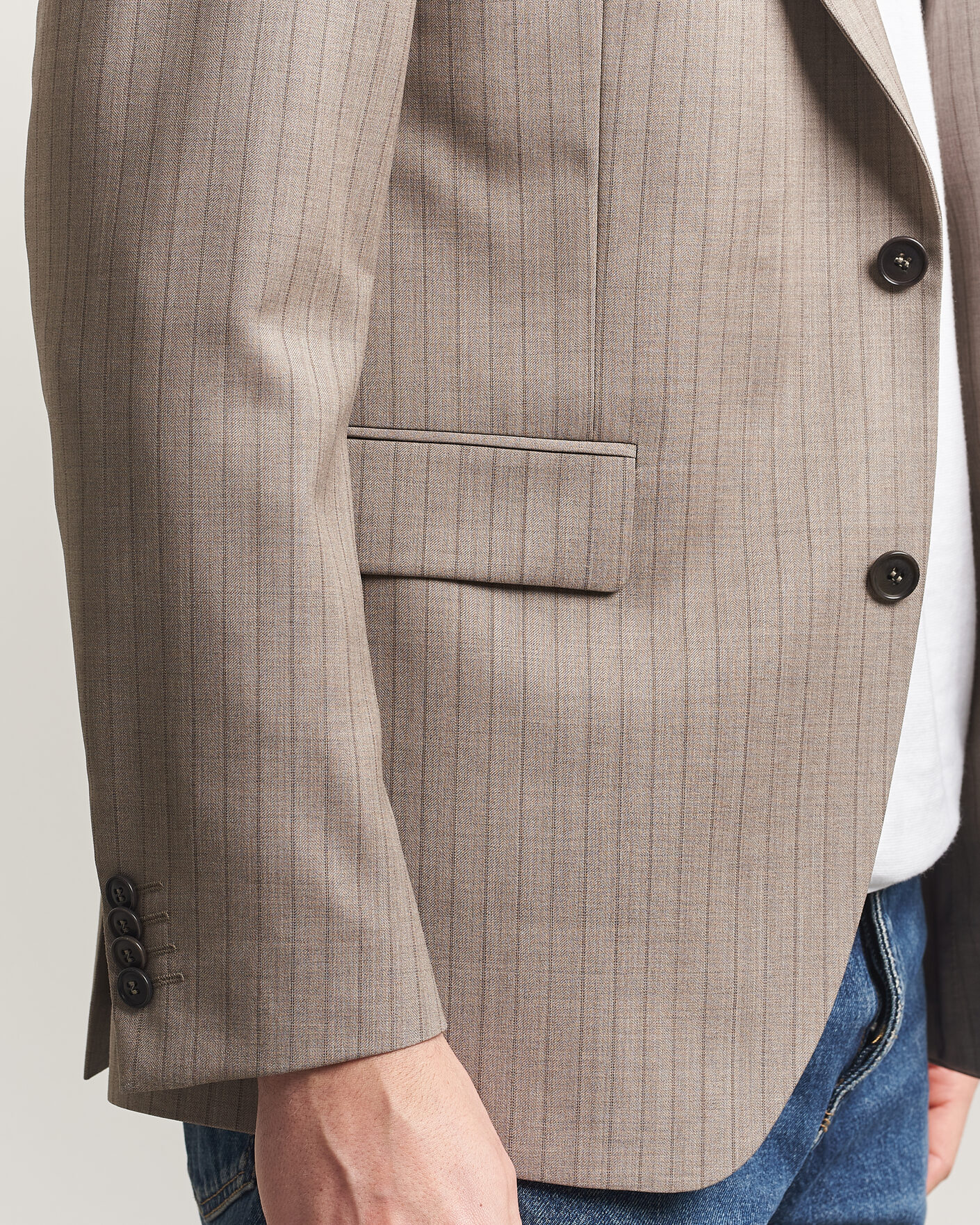 Herre | Dressjakker | Tiger of Sweden | Ease Wool Pinstriped Blazer Clay
