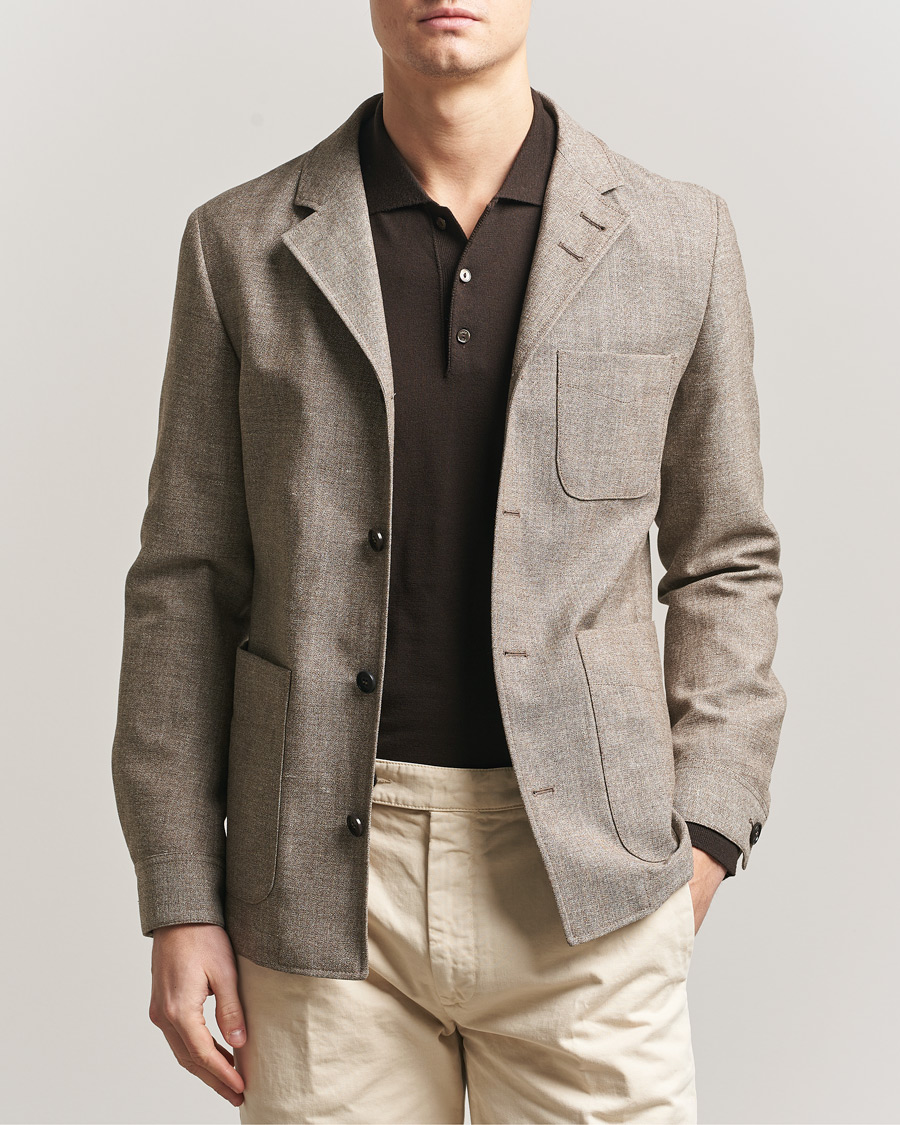 Herre | Dressjakker | Tiger of Sweden | Harrison Wool/Linen Blazer Sawgrass Brown