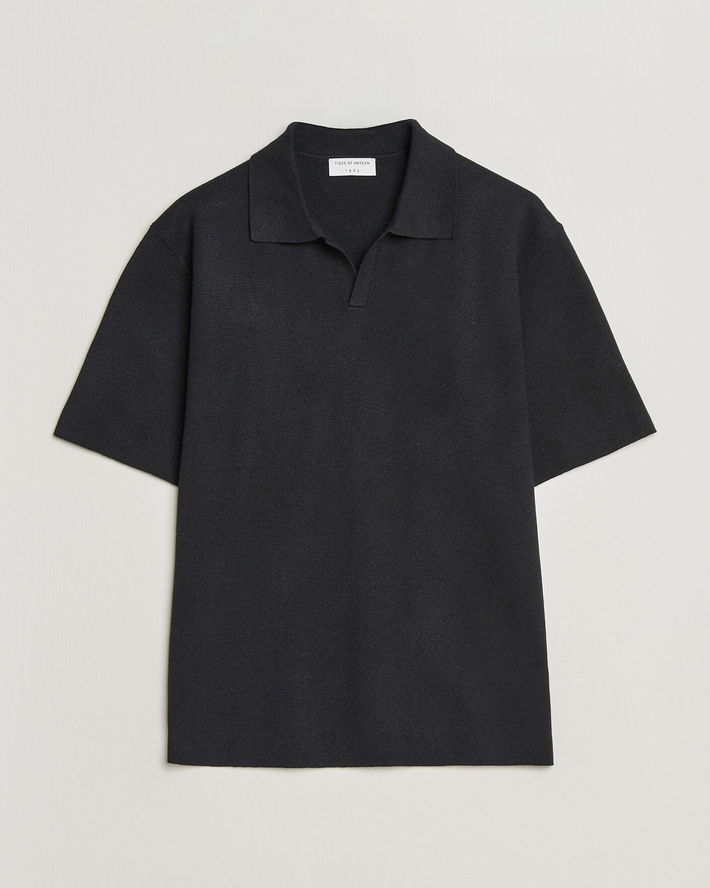 Herre | Pikéer | Tiger of Sweden | Maelon Cotton/Linen Knitted Polo Black