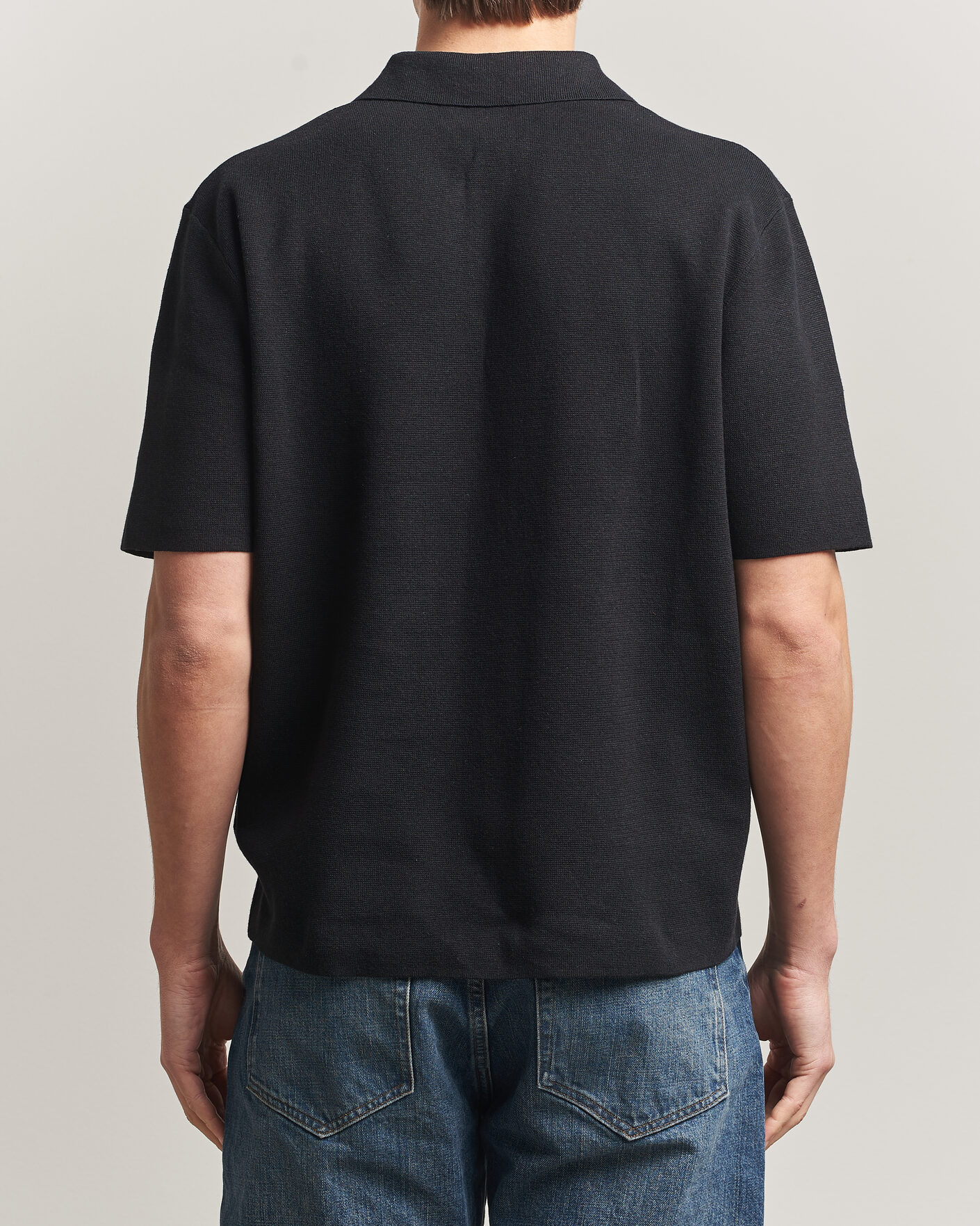 Herre | Pikéer | Tiger of Sweden | Maelon Cotton/Linen Knitted Polo Black