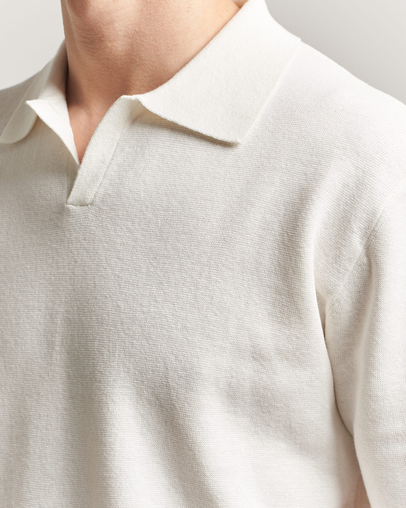 Herre | Pikéer | Tiger of Sweden | Maelon Cotton/Linen Knitted Polo Pure White