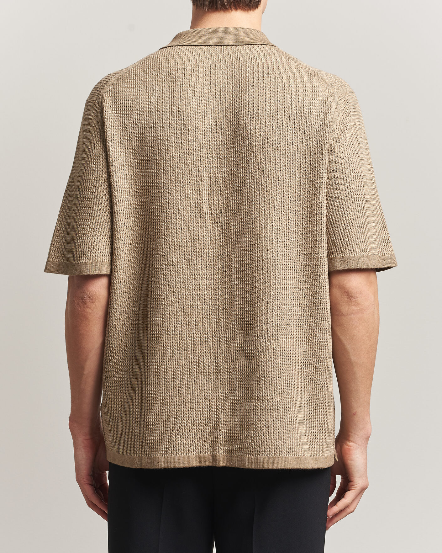 Herre | Skjorter | Tiger of Sweden | River Knitted Short Sleeve Shirt Umber Brown