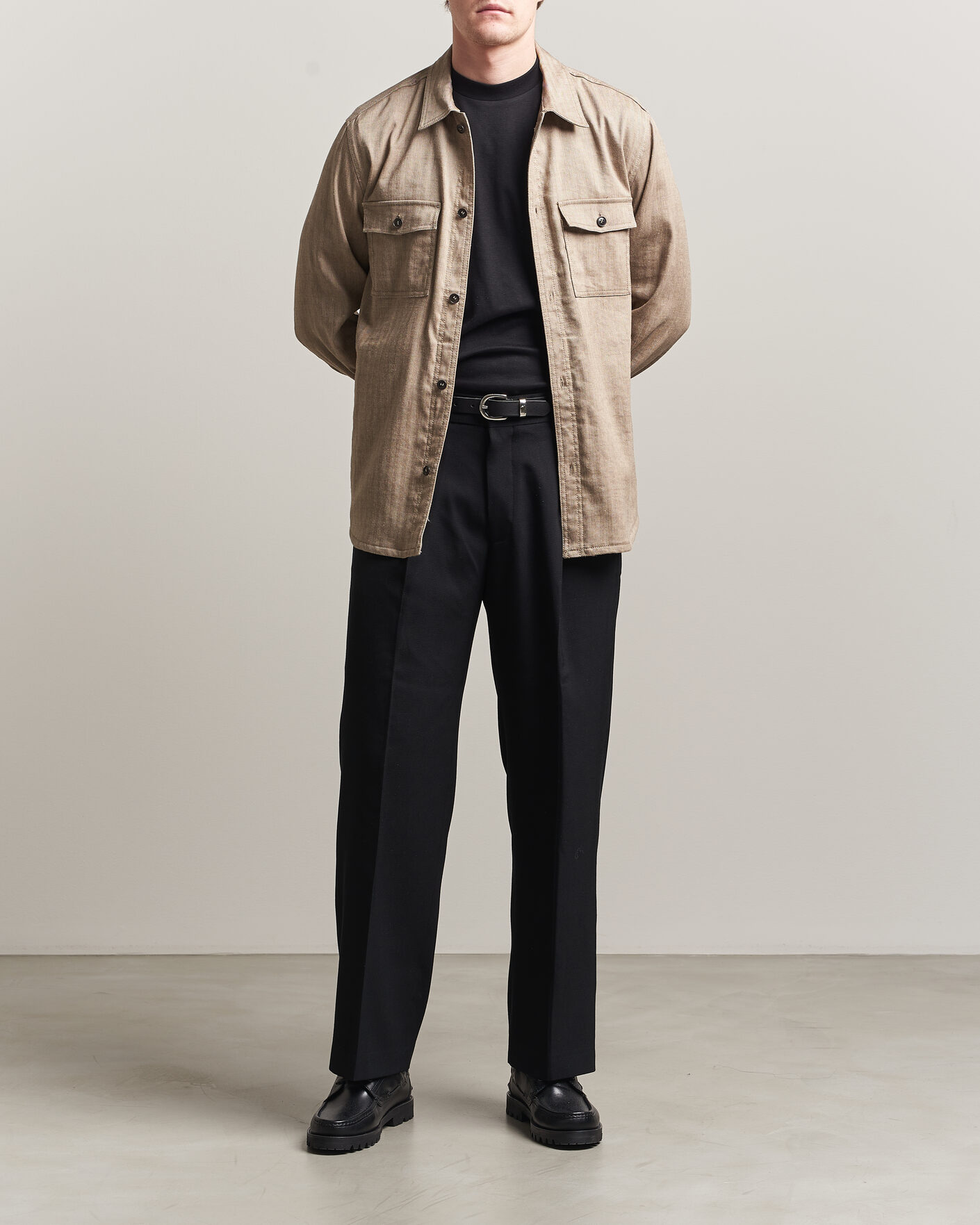 Herre | Skjorter | Tiger of Sweden | Bishop Linen Overshirt Vintage Beige