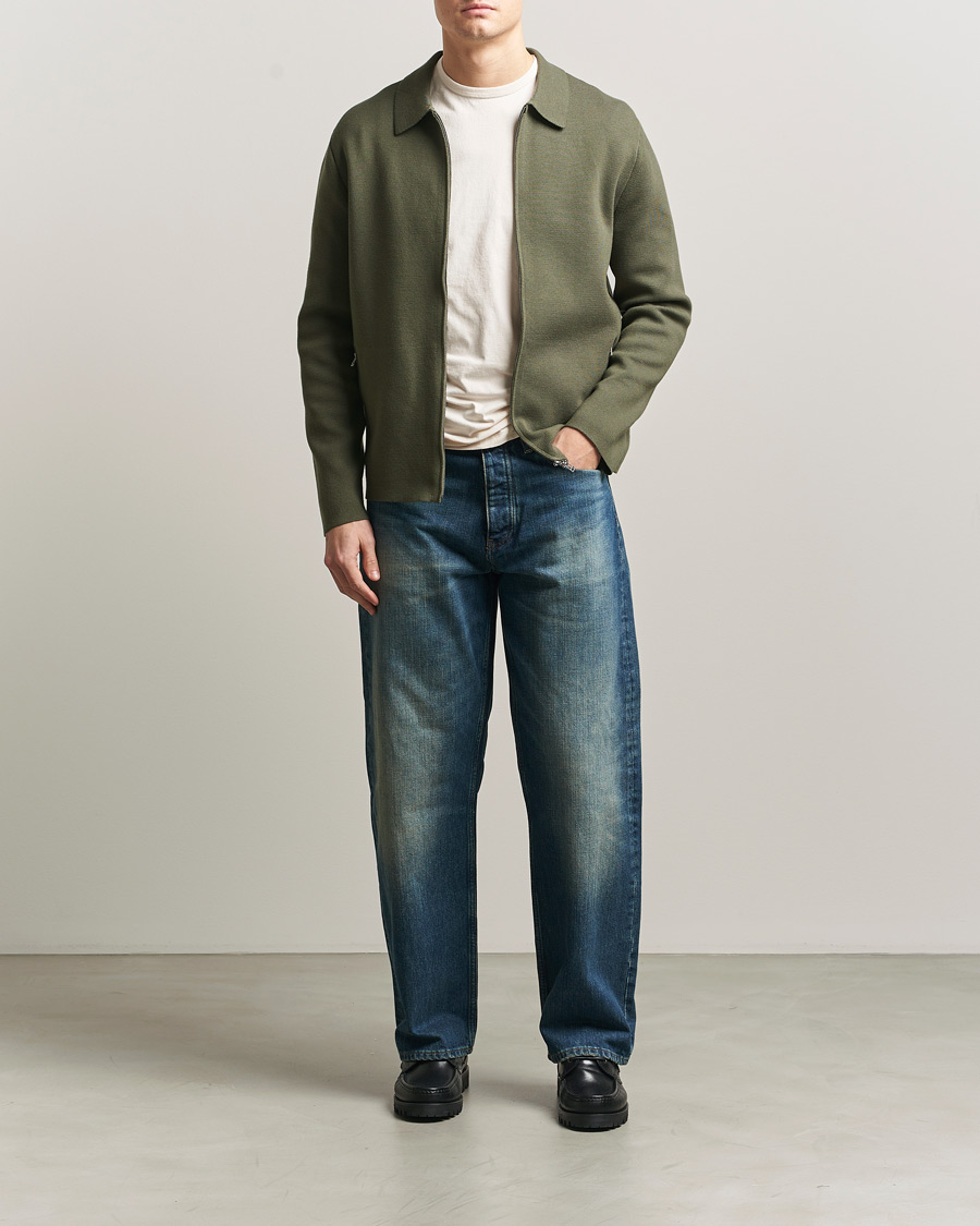 Herre | Gensere | Tiger of Sweden | Celyn Knitted Full Zip Kalamata Green