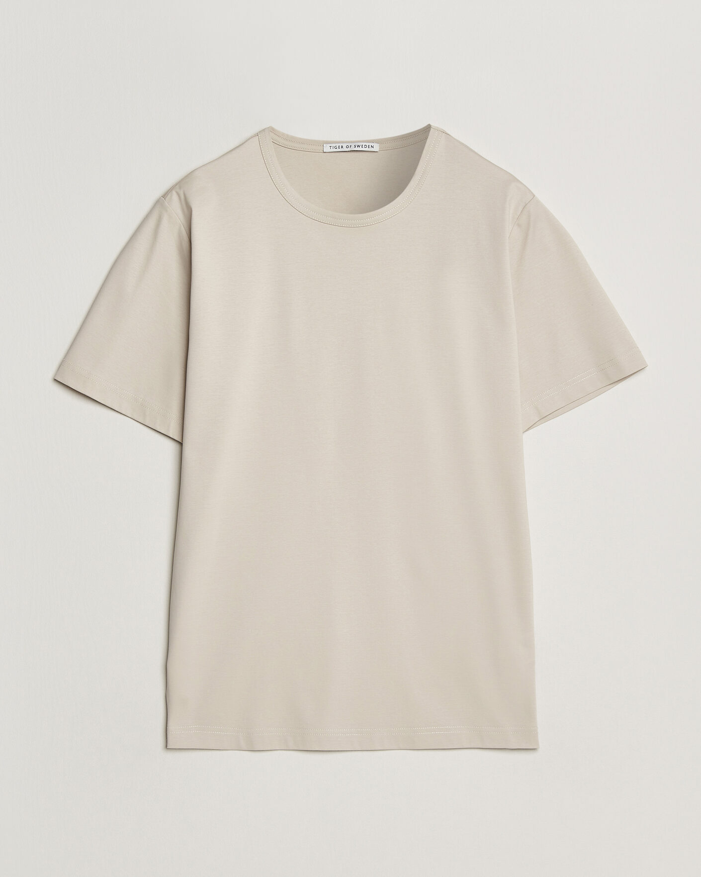 Herre | T-Shirts | Tiger of Sweden | Olaf Mercerized Cotton T-Shirt Seline Grey