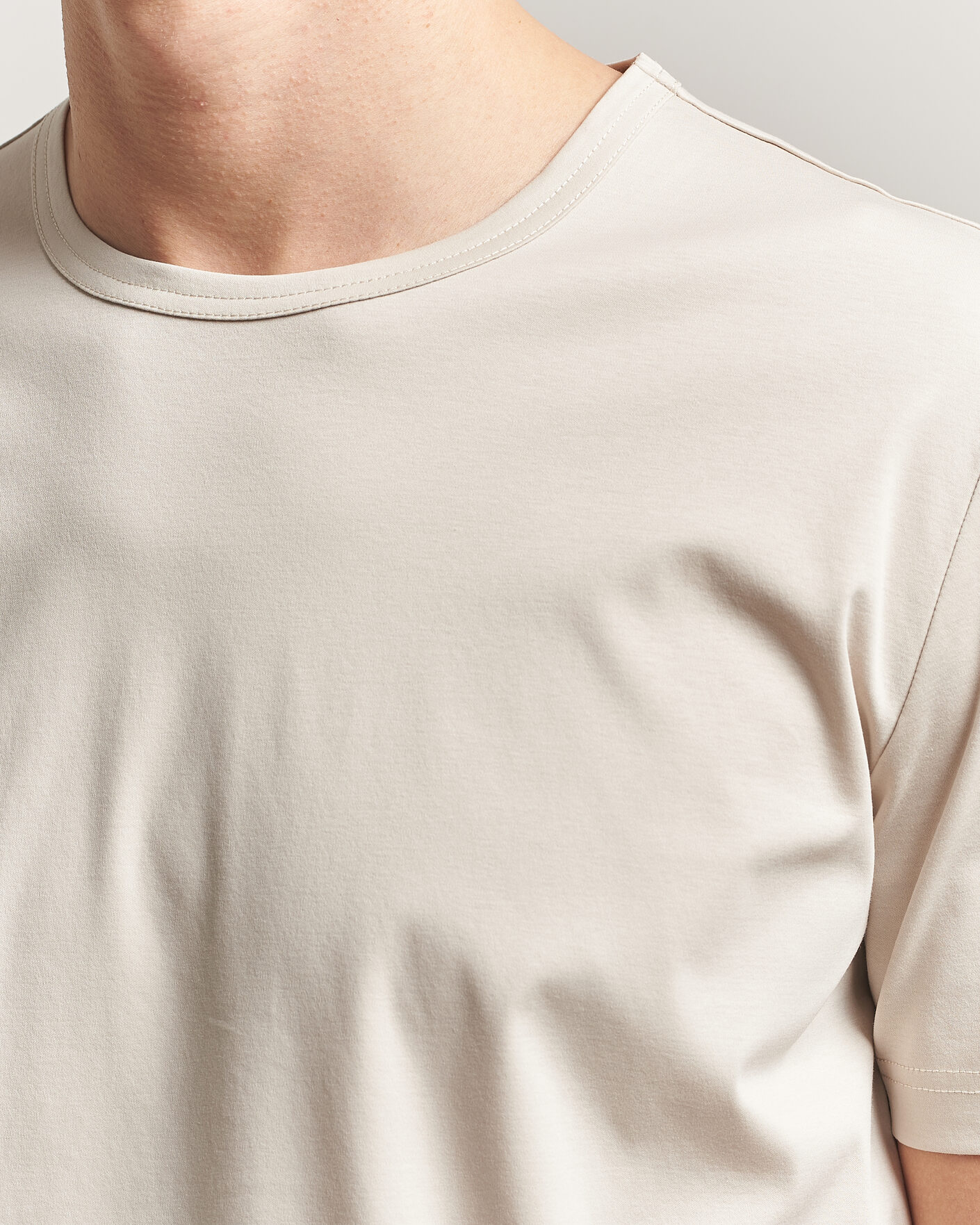 Herre | T-Shirts | Tiger of Sweden | Olaf Mercerized Cotton T-Shirt Seline Grey