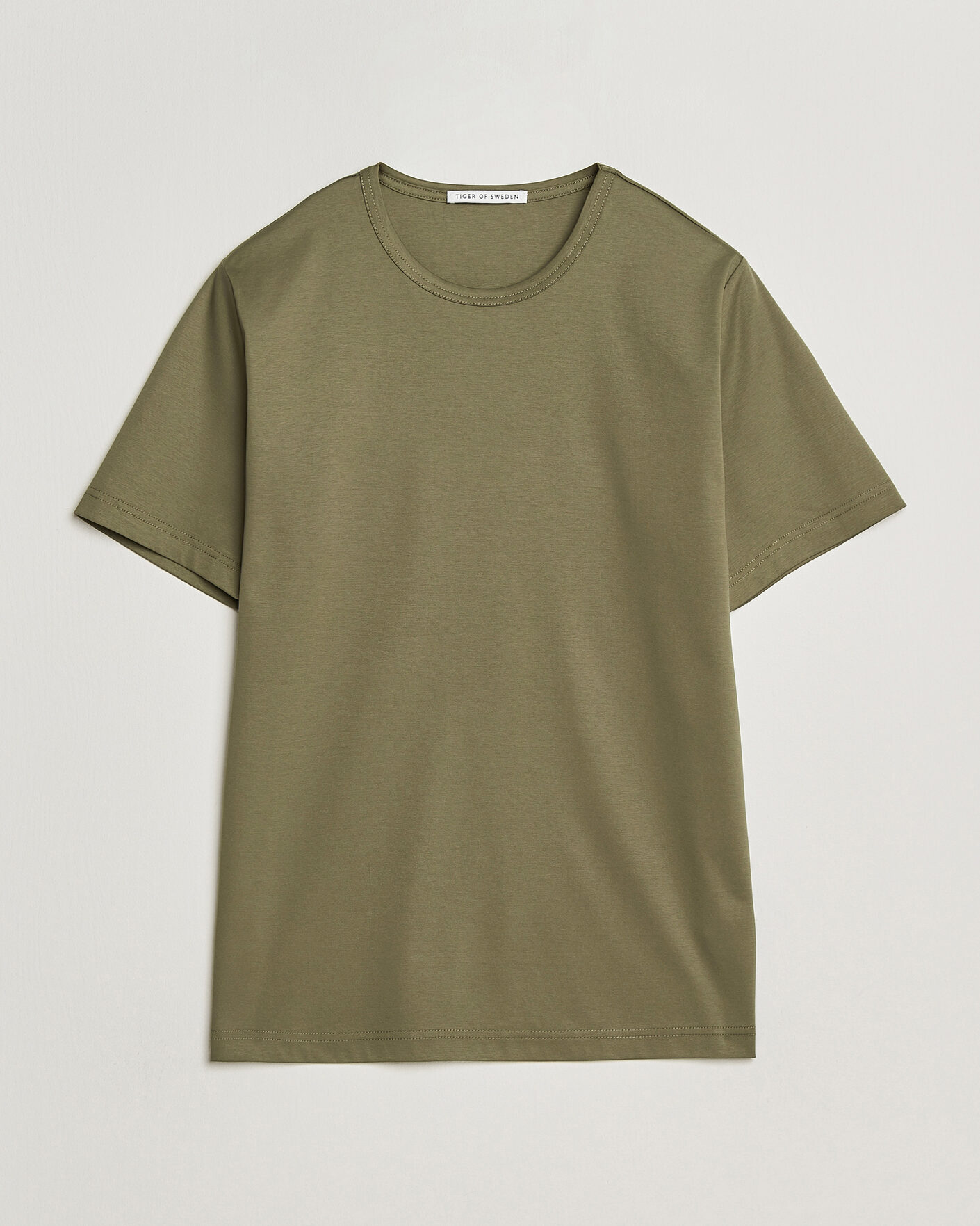 Herre | T-Shirts | Tiger of Sweden | Olaf Mercerized Cotton T-Shirt Kalamata Green