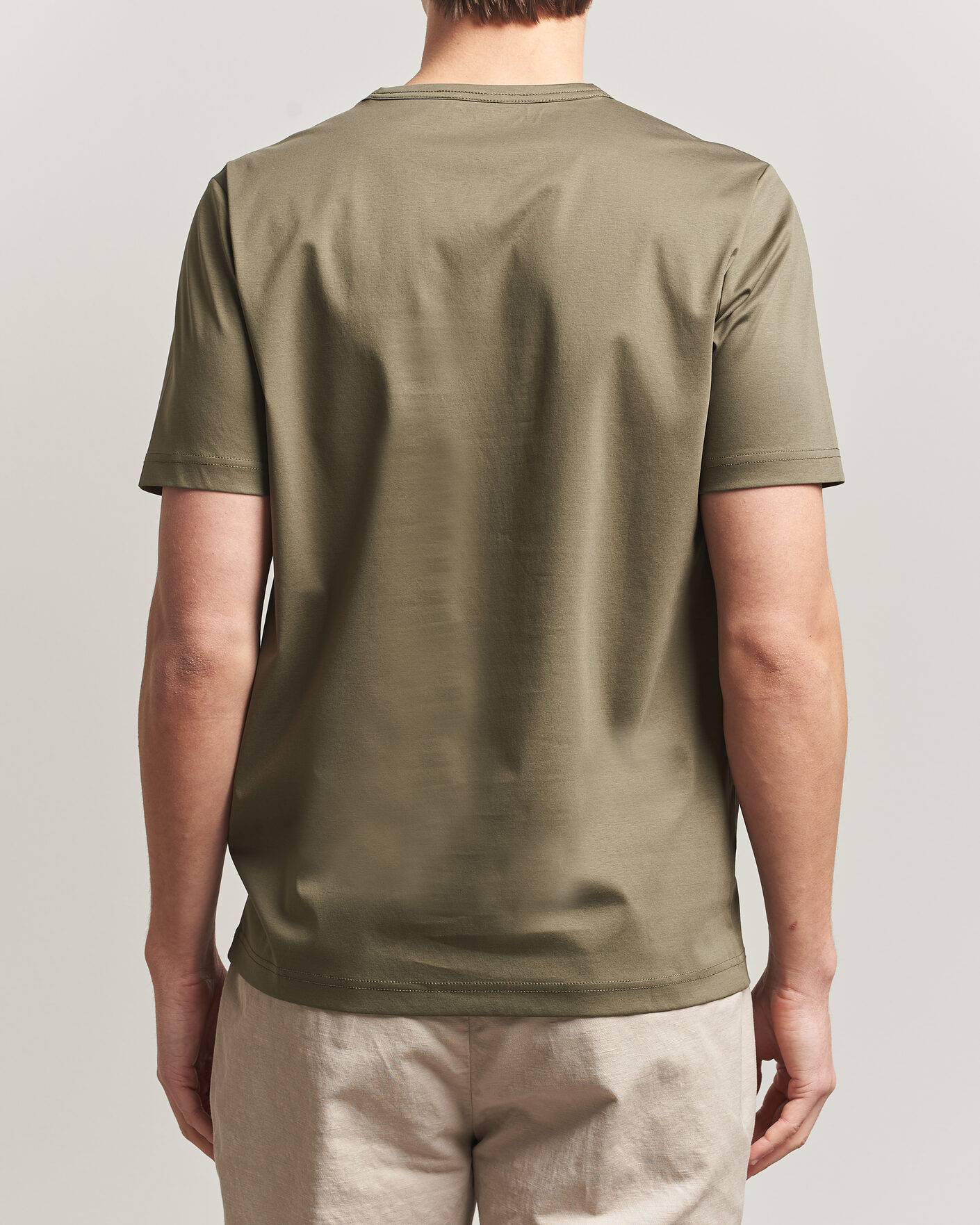 Herre | T-Shirts | Tiger of Sweden | Olaf Mercerized Cotton T-Shirt Kalamata Green