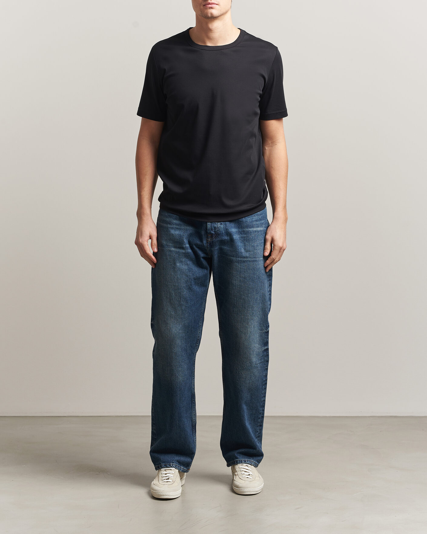 Herre | T-Shirts | Tiger of Sweden | Olaf Mercerized Cotton T-Shirt Black