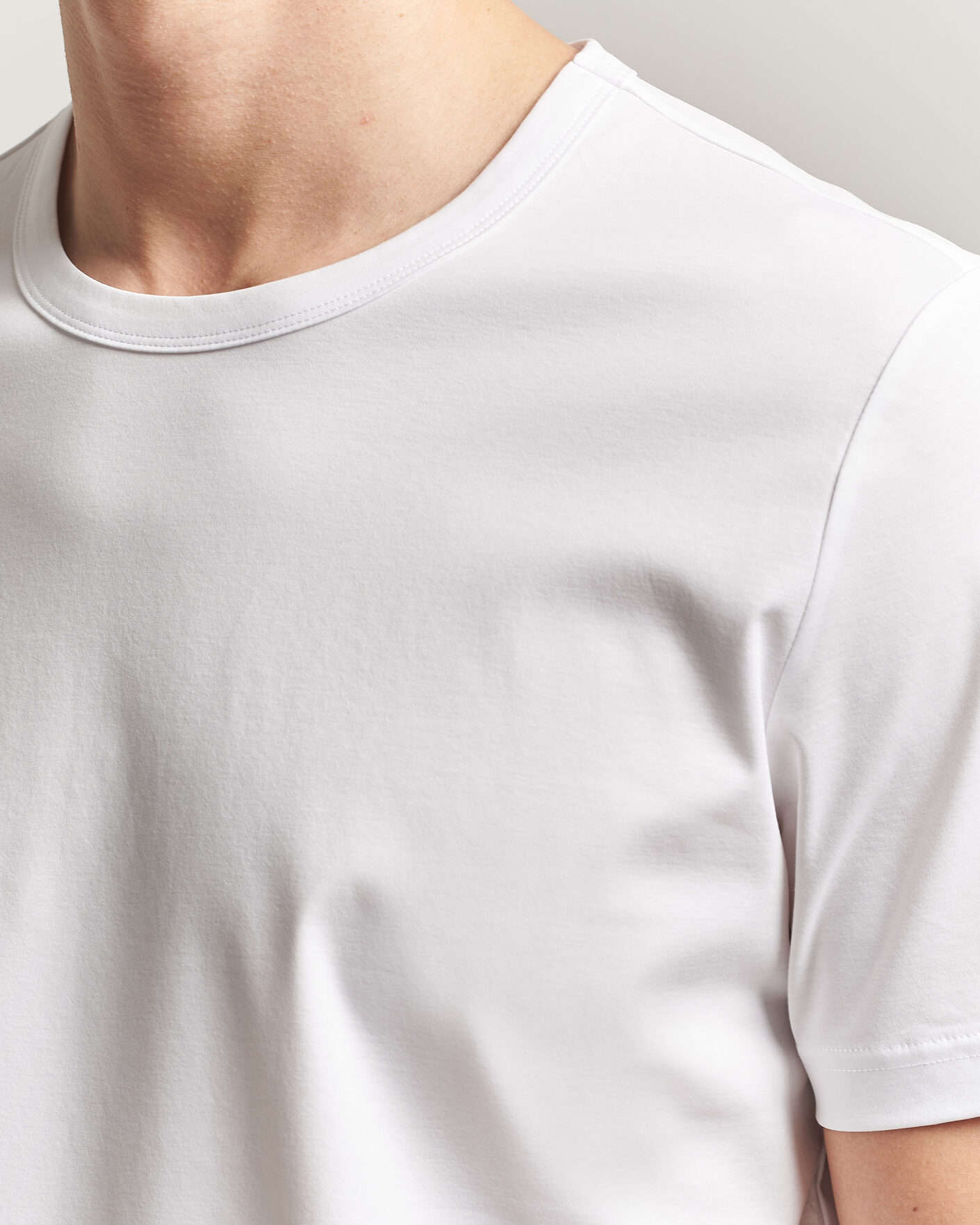 Herre | T-Shirts | Tiger of Sweden | Olaf Mercerized Cotton T-Shirt Pure White