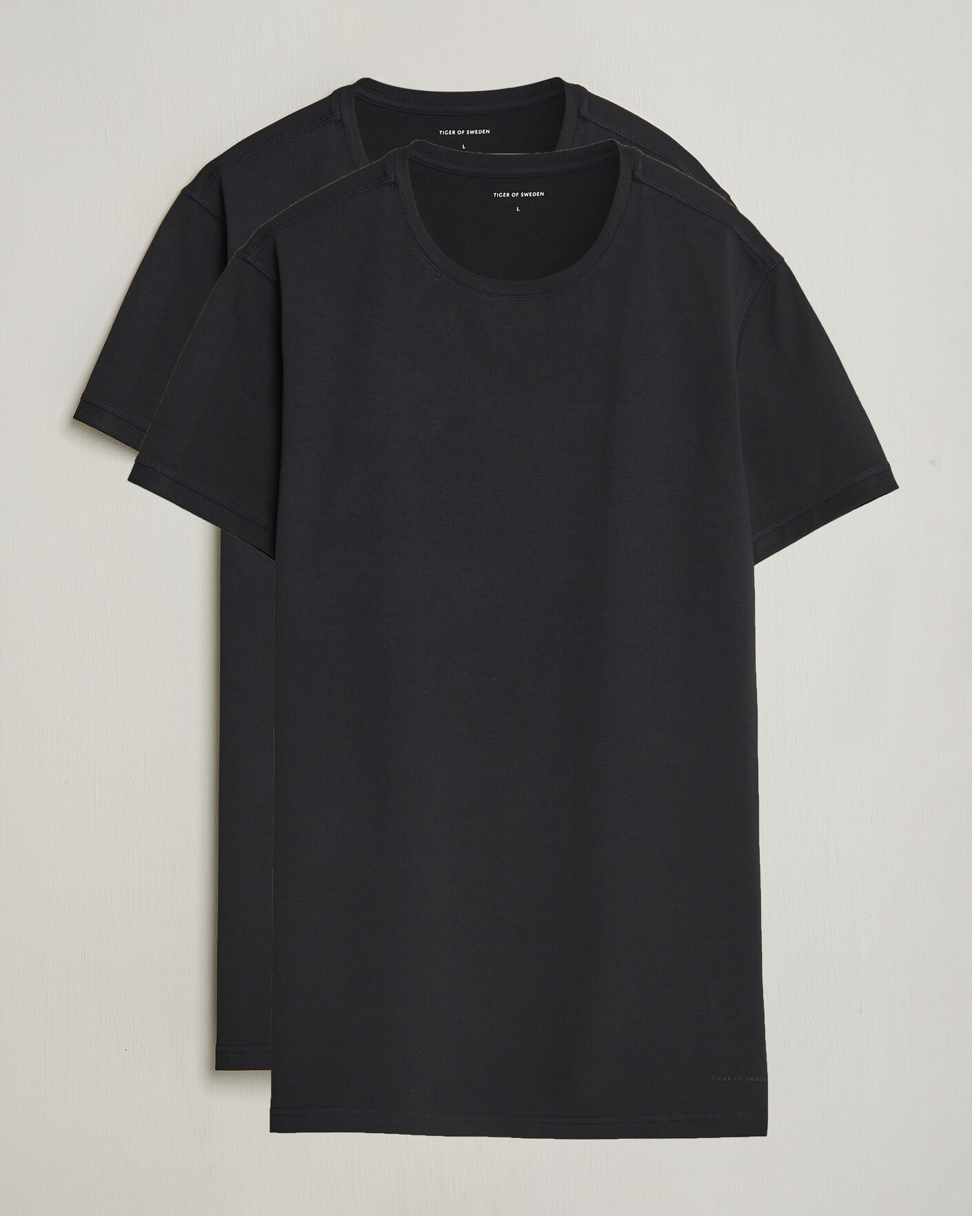 Herre | T-Shirts | Tiger of Sweden | Heimdal 2-Pack Crew Neck T-Shirt Black