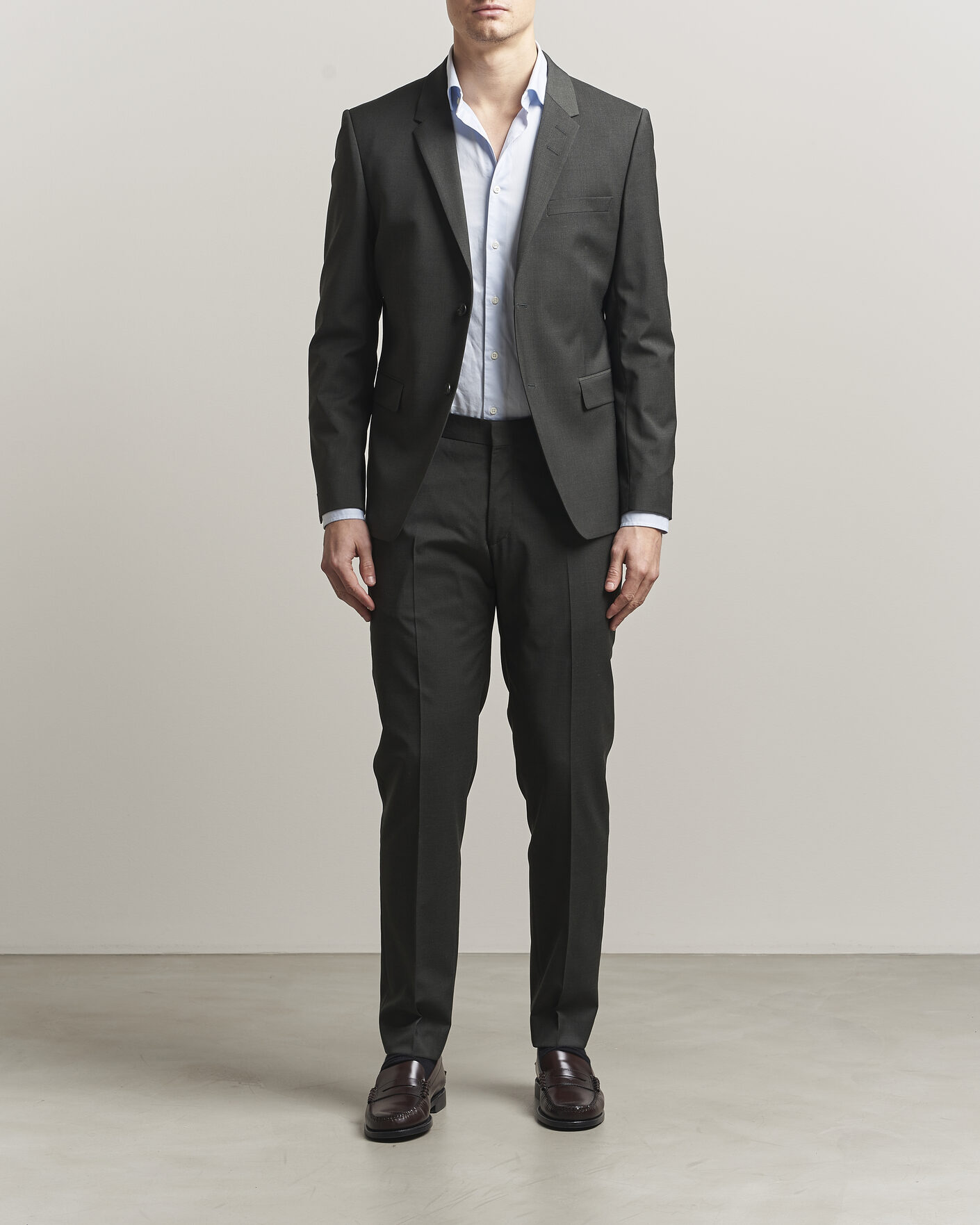 Herre | Dressjakker | Tiger of Sweden | Jamie Wool Travel Suit Blazer Olive Extreme