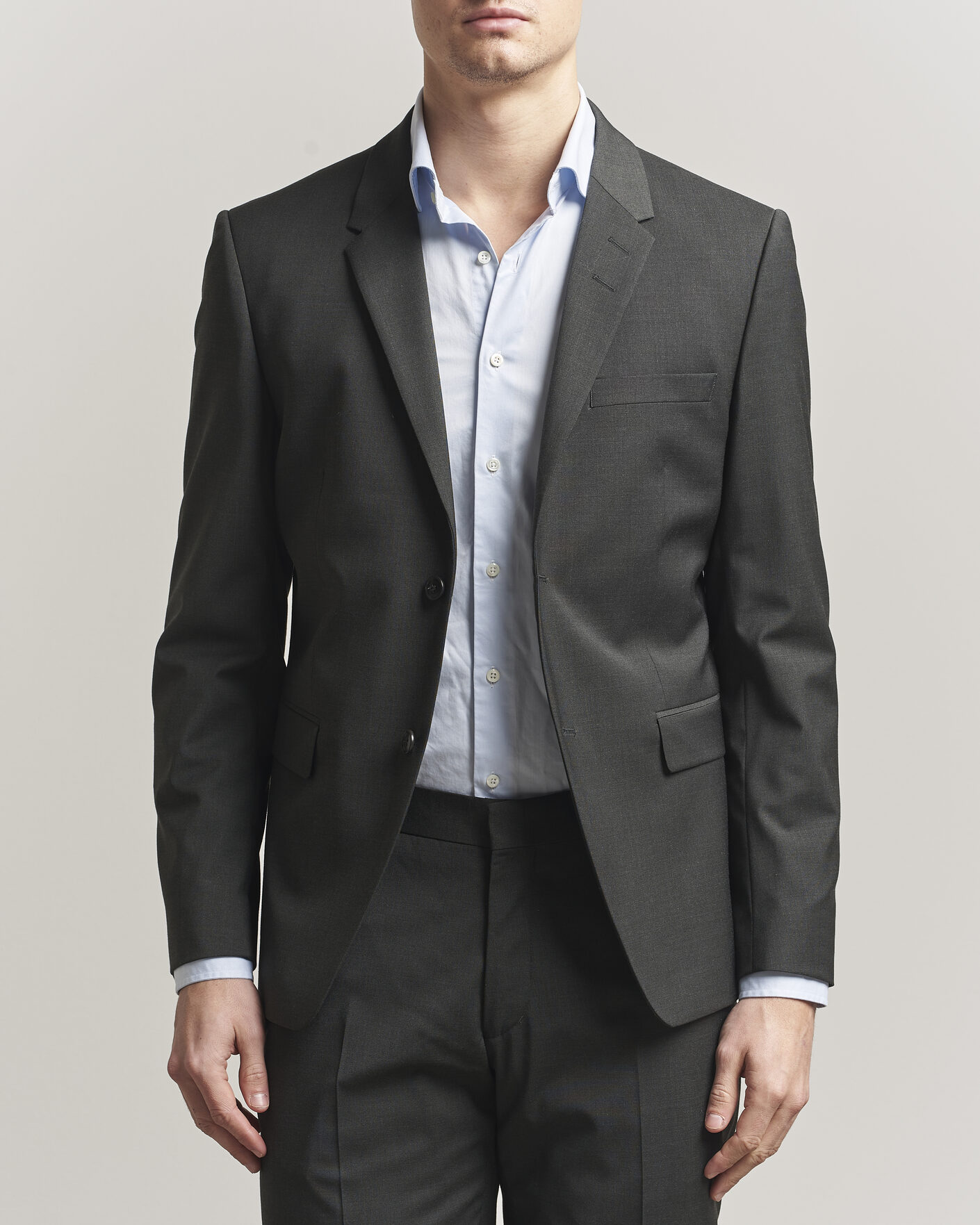 Herre | Dressjakker | Tiger of Sweden | Jamie Wool Travel Suit Blazer Olive Extreme