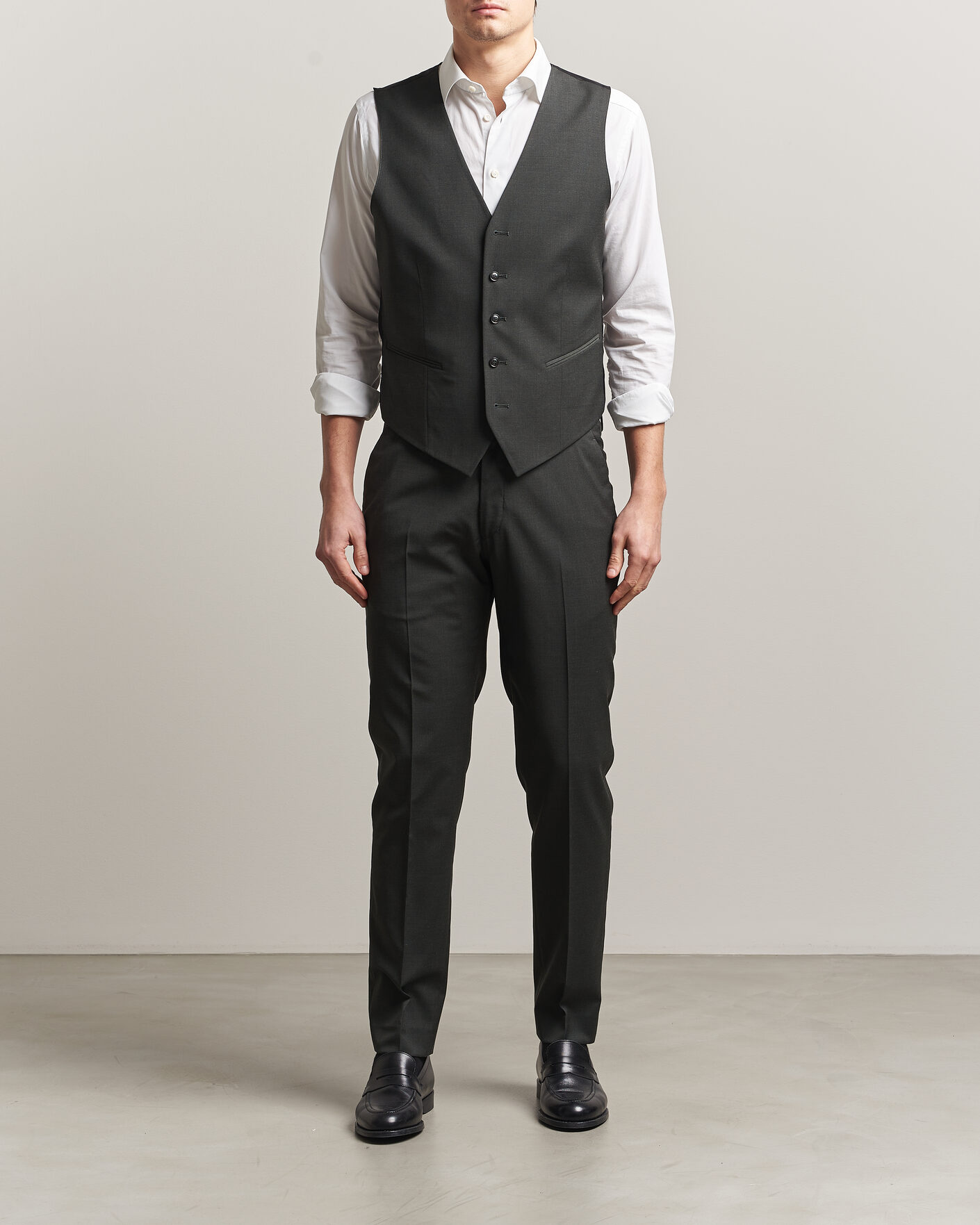 Herre | Vester | Tiger of Sweden | Winston Wool Travel Waistcoat Olive Extreme