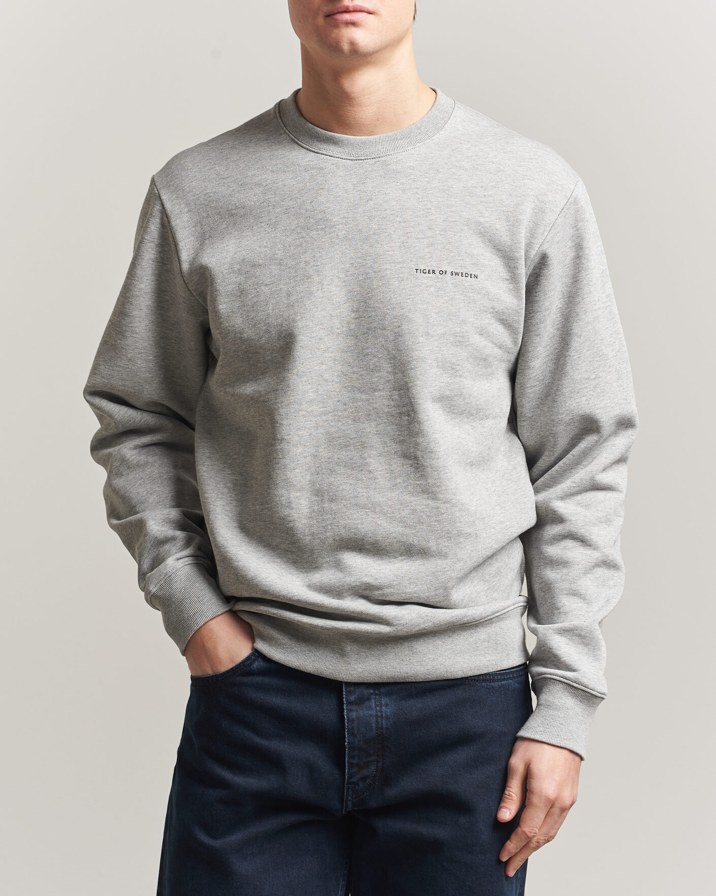 Herre | Gensere | Tiger of Sweden | Emerson Crew Neck Sweatshirt Grey Melange