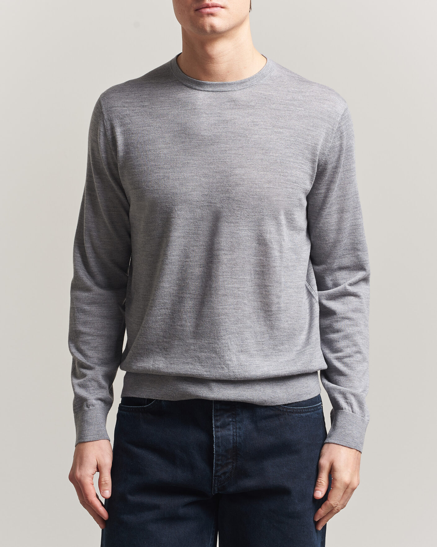 Herre | Gensere | Tiger of Sweden | Connor Crew Neck Pullover Grey Melange