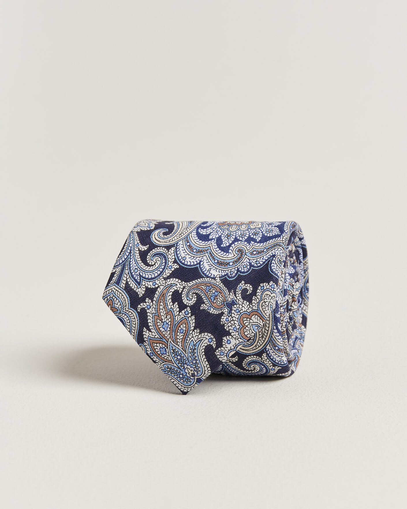 Herre | Slips | Amanda Christensen | Linen 8cm Paisley Tie Navy
