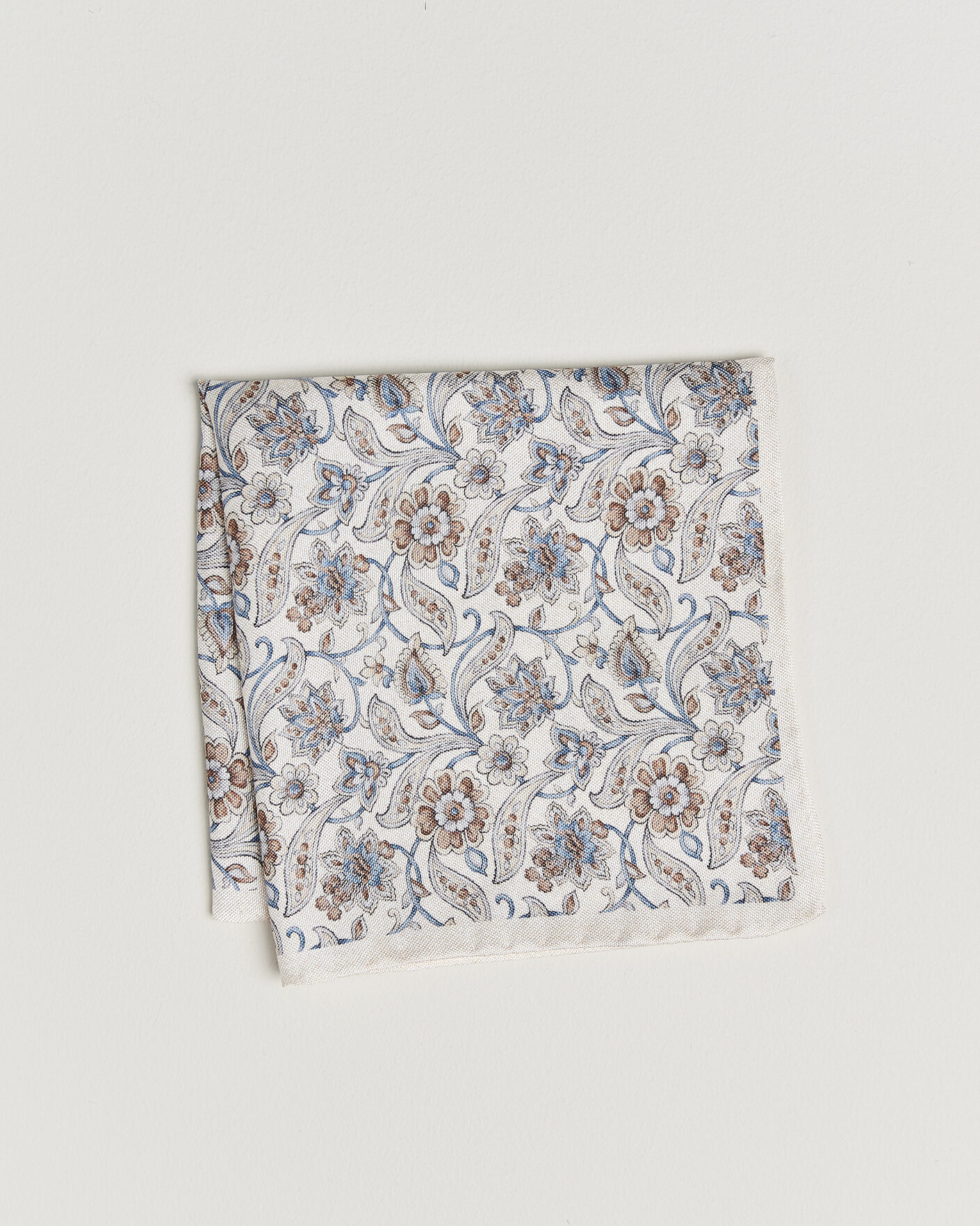 Herre | Lommetørklær | Amanda Christensen | Silk Oxford Large Flower Pocket Square Cream