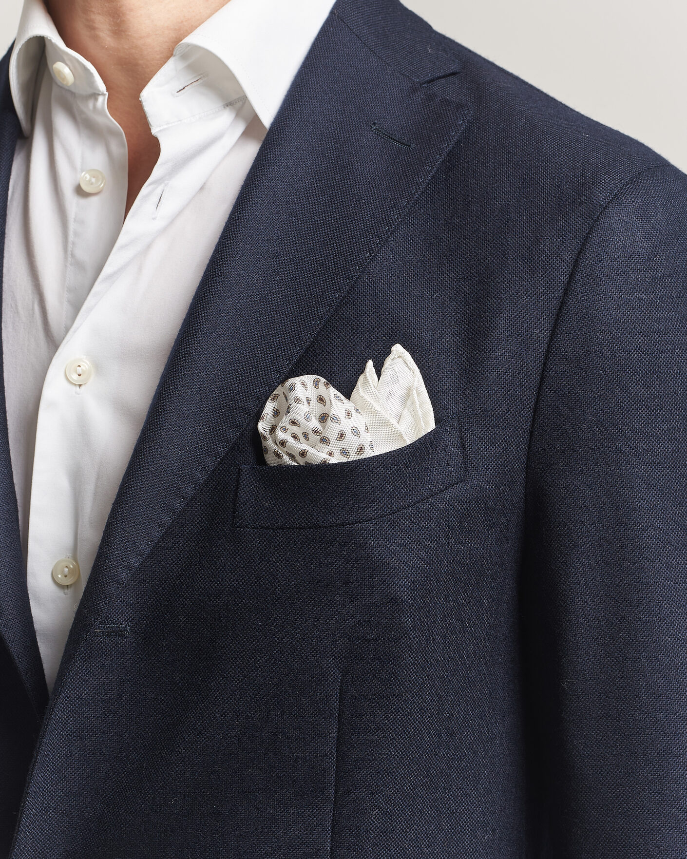 Herre | Lommetørklær | Amanda Christensen | Silk Oxford Pocket Square White