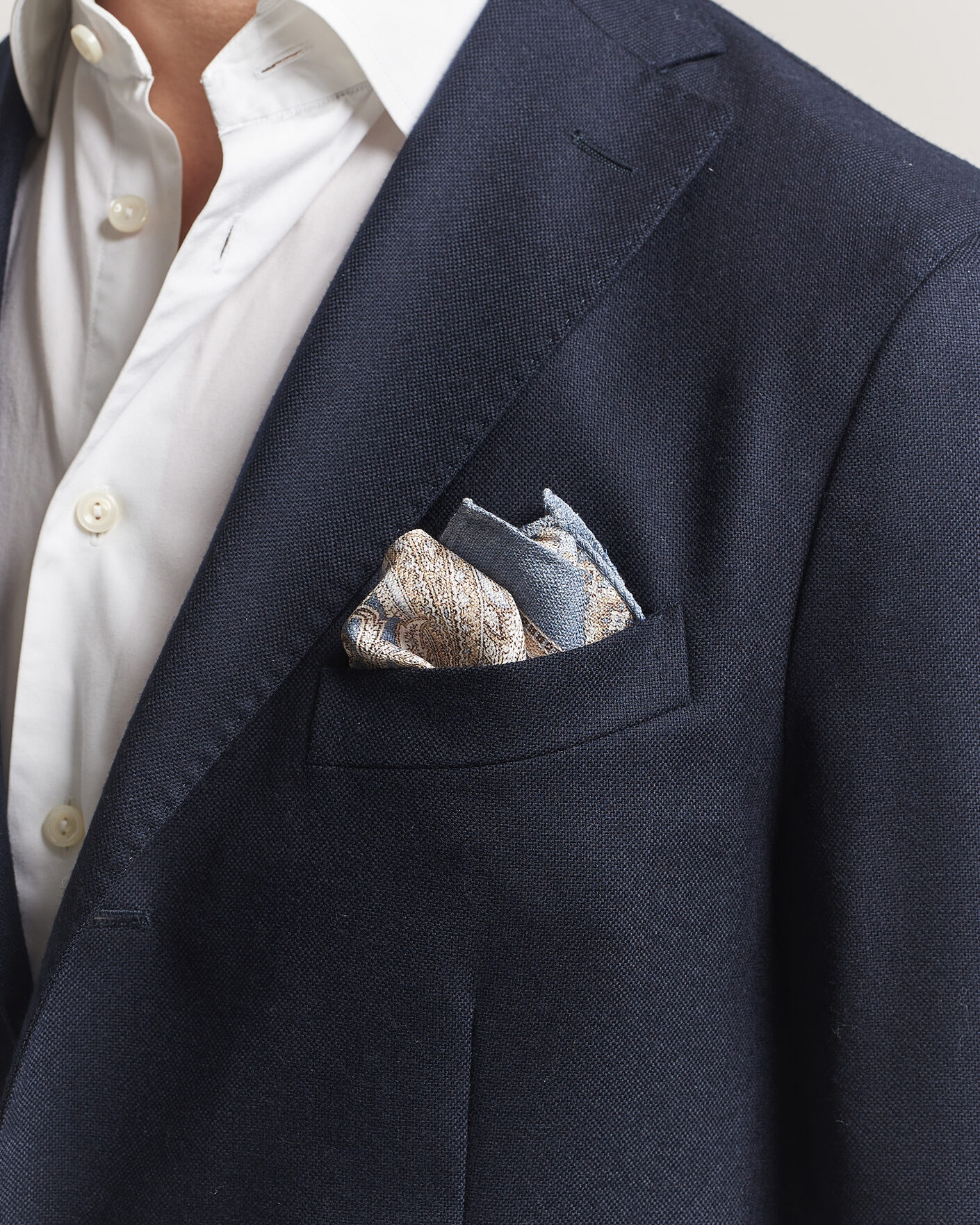Herre | Lommetørklær | Amanda Christensen | Silk Shappe Double Faced Pocket Square Navy