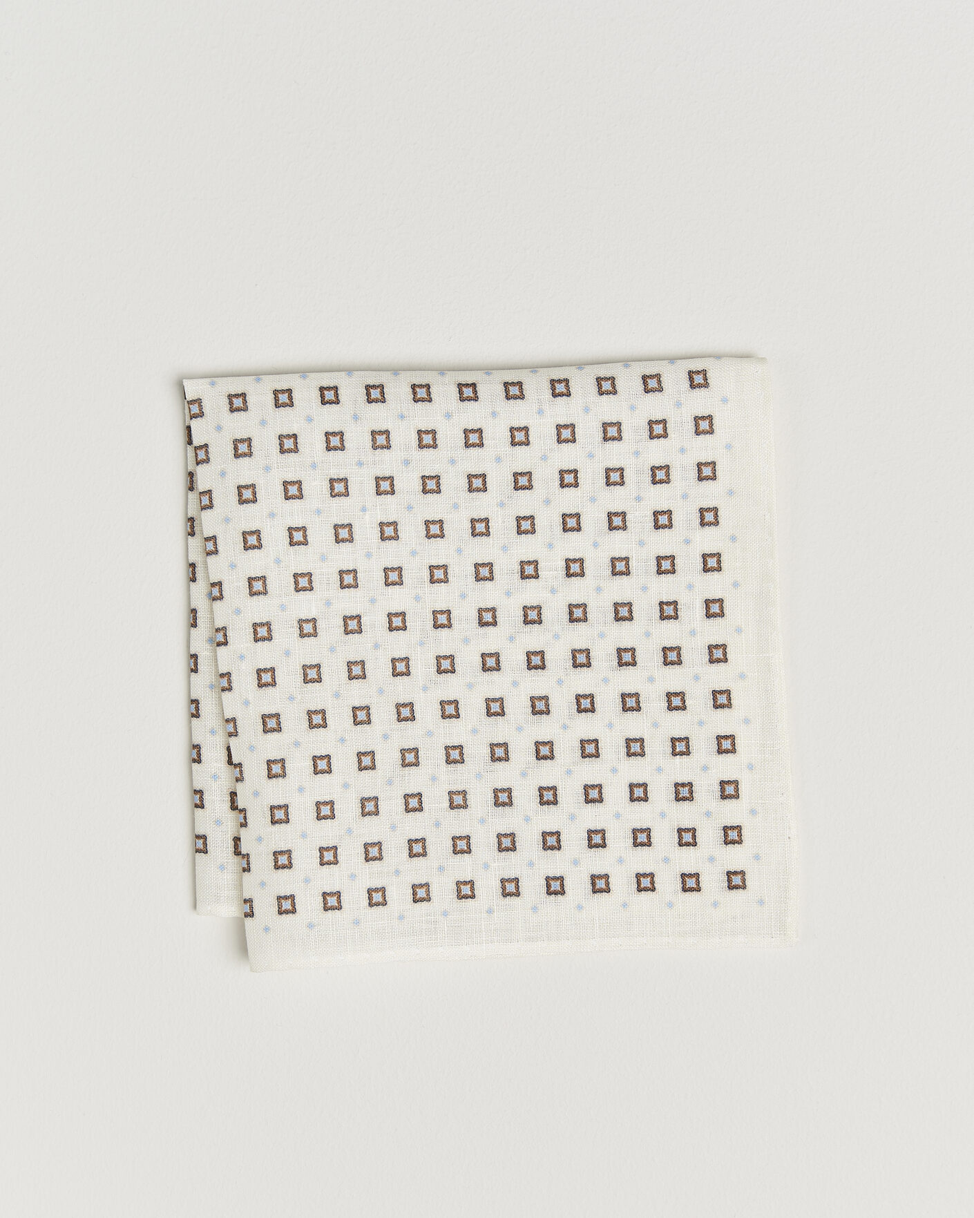 Herre | Lommetørklær | Amanda Christensen | Linen Medallion Pocket Square Cream