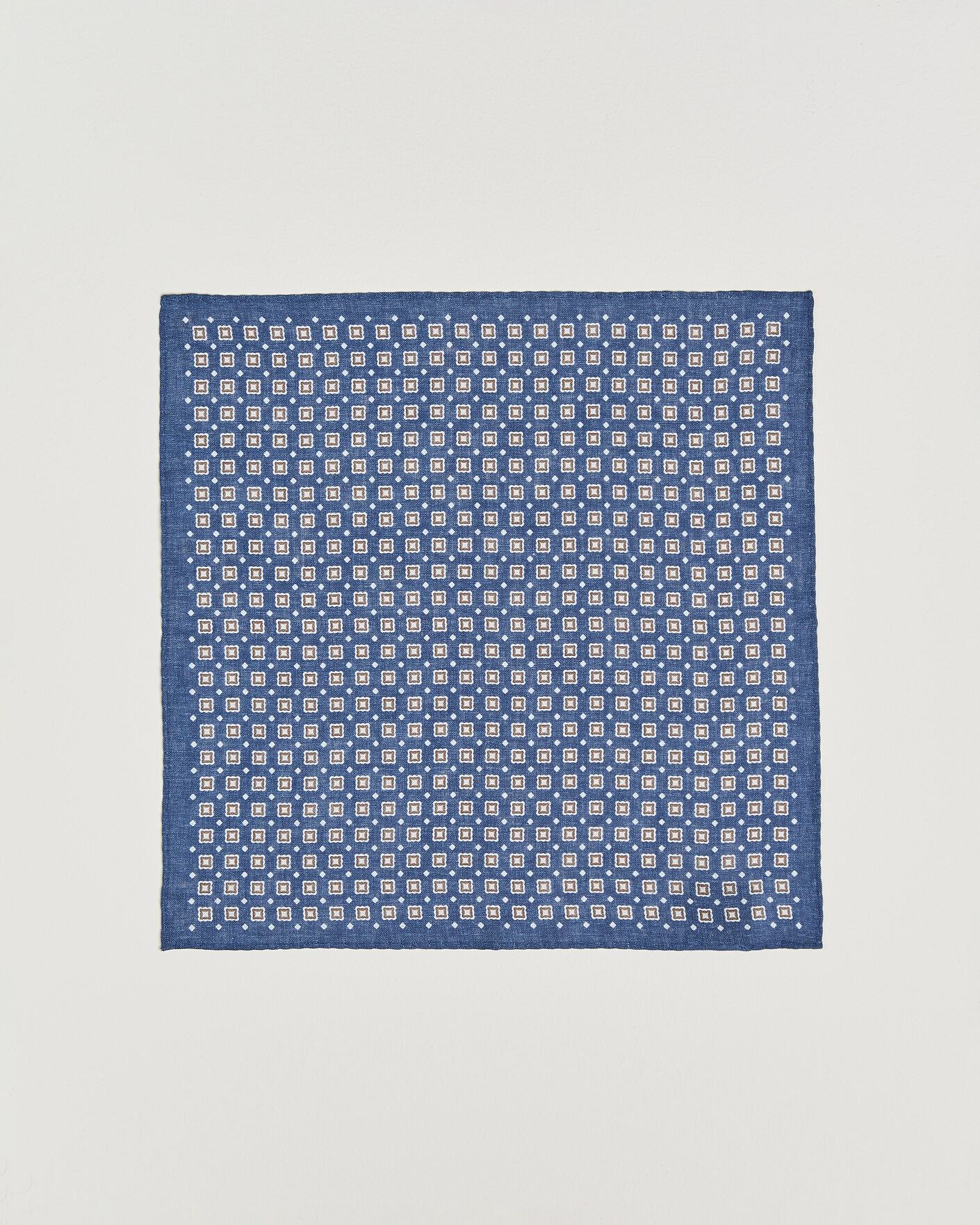 Herre | Lommetørklær | Amanda Christensen | Linen Medallion Pocket Square Navy