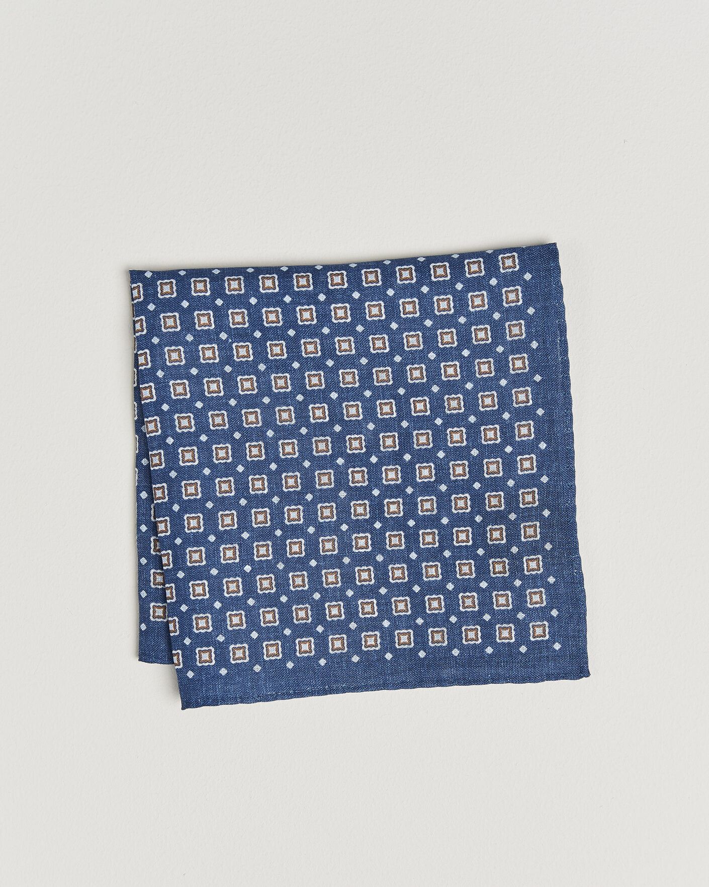 Herre | Lommetørklær | Amanda Christensen | Linen Medallion Pocket Square Navy