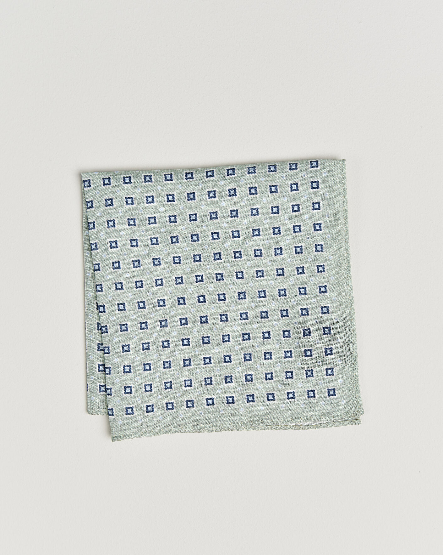 Herre | Lommetørklær | Amanda Christensen | Linen Medallion Pocket Square Green