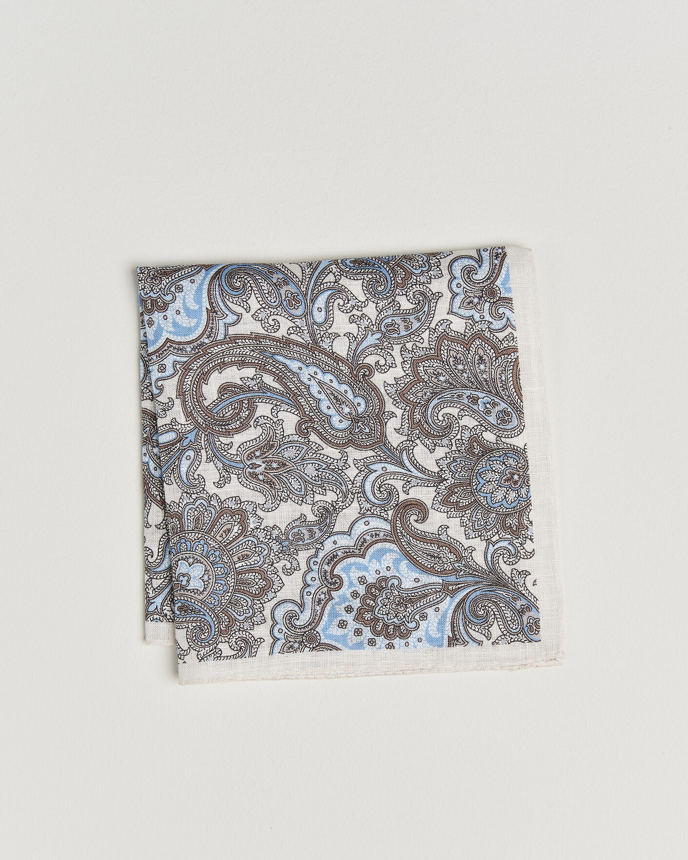 Herre | Lommetørklær | Amanda Christensen | Linen Large Paisley Pocket Square Cream