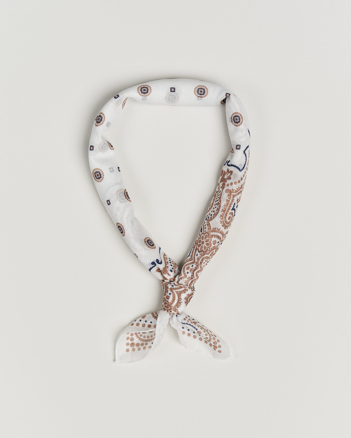 Herre | Scarves | Amanda Christensen | Cotton Voilé Medallion Bandana Cream