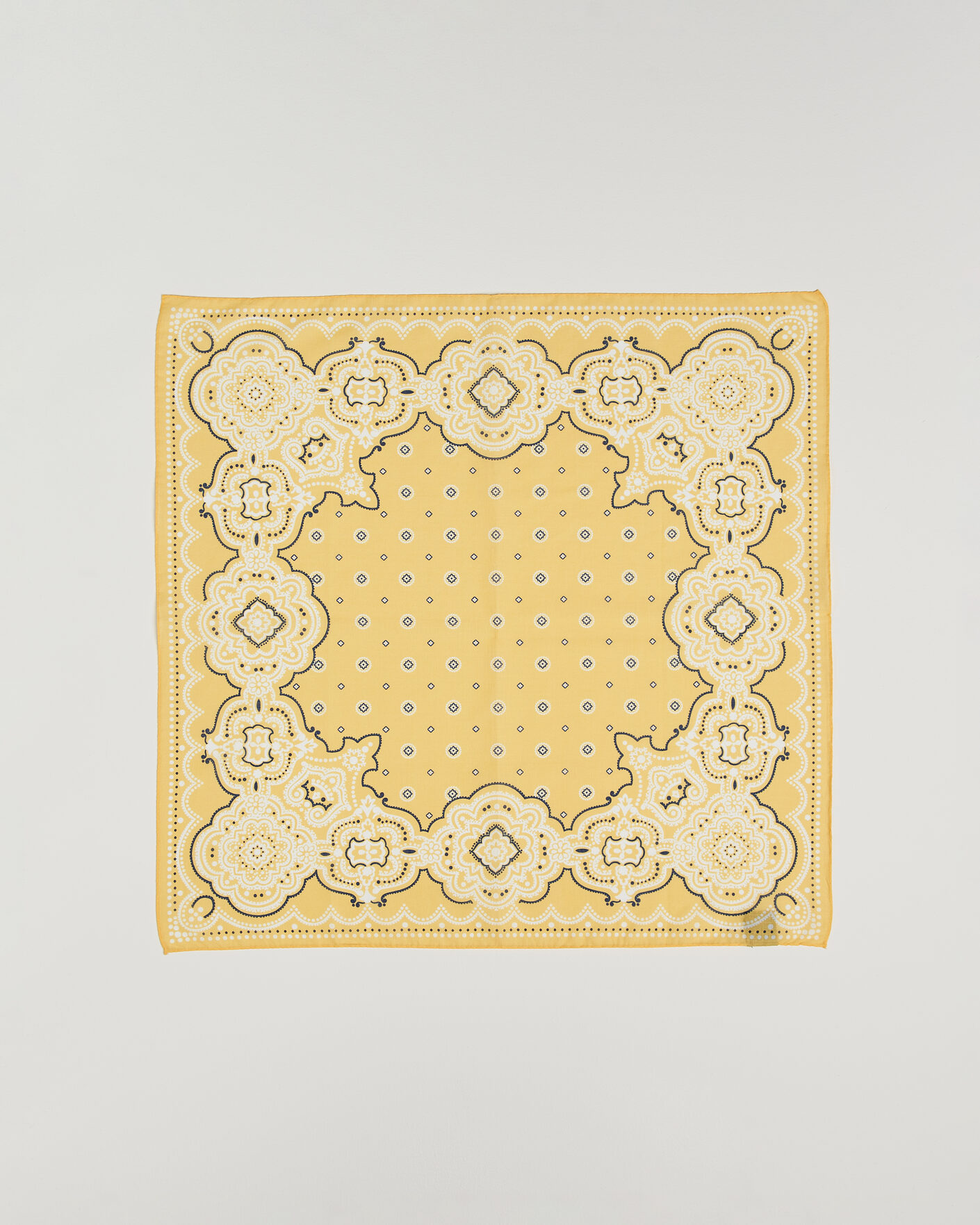 Herre | Scarves | Amanda Christensen | Cotton Voilé Medallion Bandana Yellow