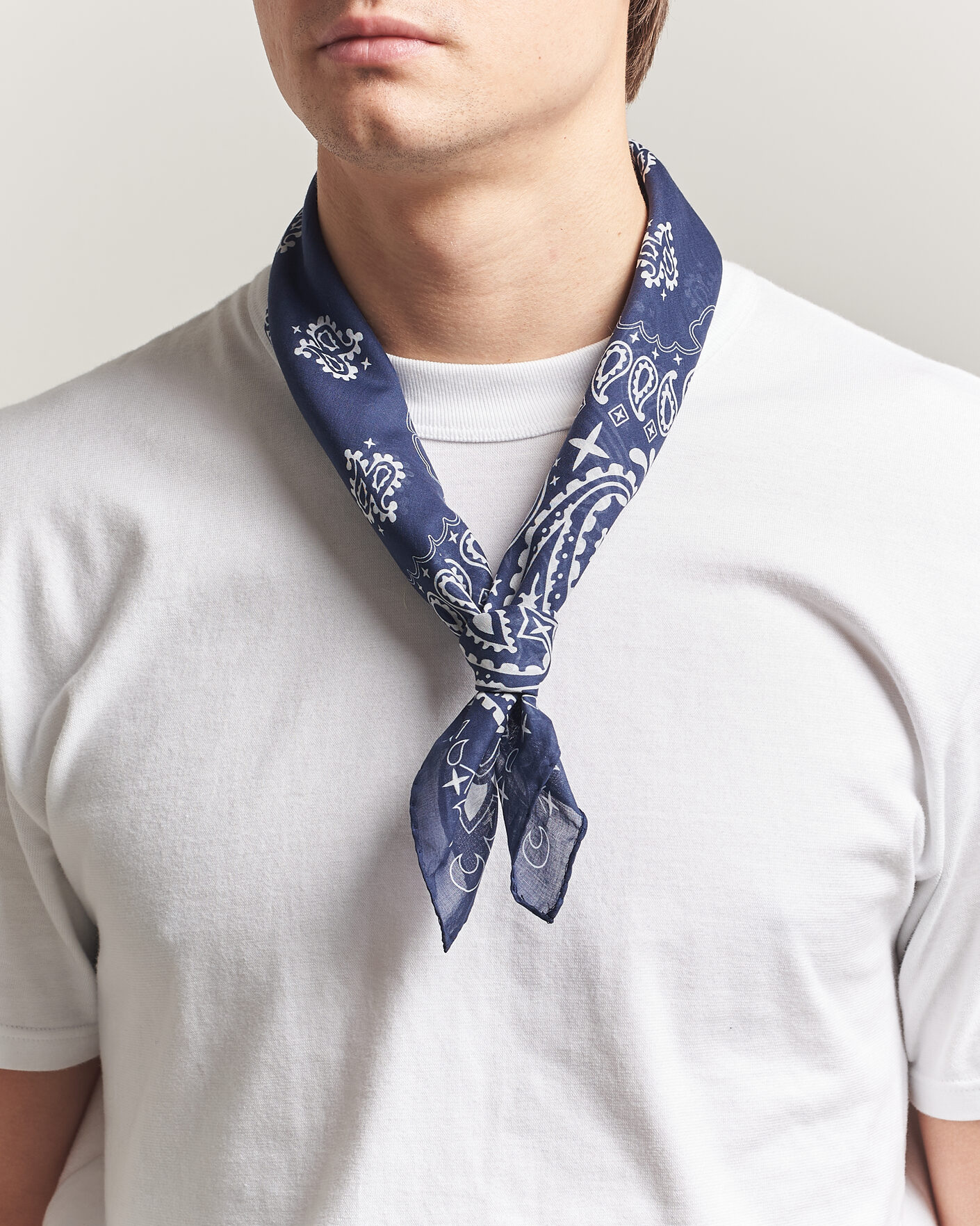 Herre | Scarves | Amanda Christensen | Cotton Voilé Paisley Bandana Navy