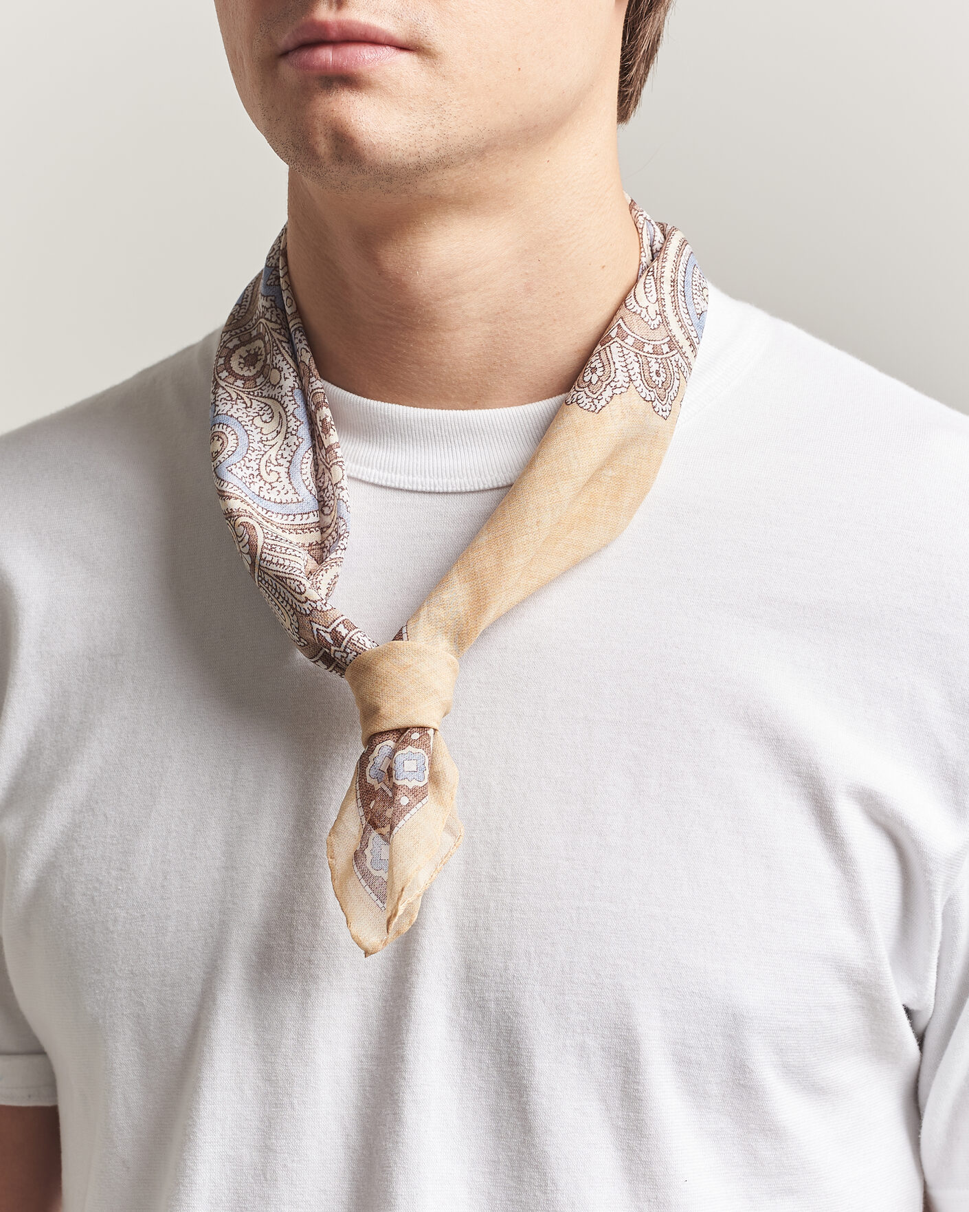 Herre | Scarves | Amanda Christensen | Cotton Voilé Large Paisley Bandana Yellow
