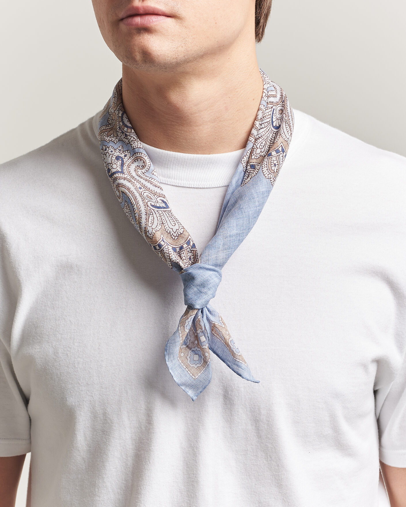 Herre | Scarves | Amanda Christensen | Cotton Voilé Large Paisley Bandana Blue