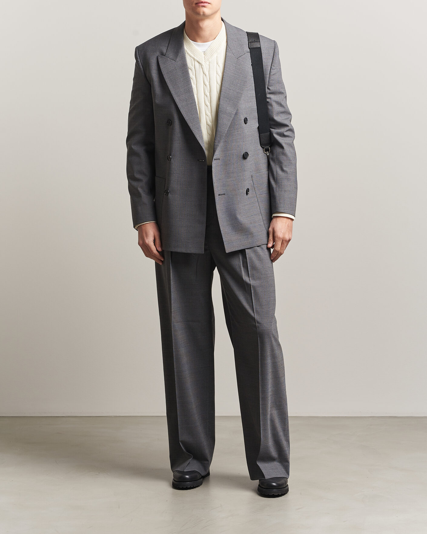 Herre | Dressjakker | Filippa K | Michael Wool Pinstriped Double Breasted Blazer Mid Grey
