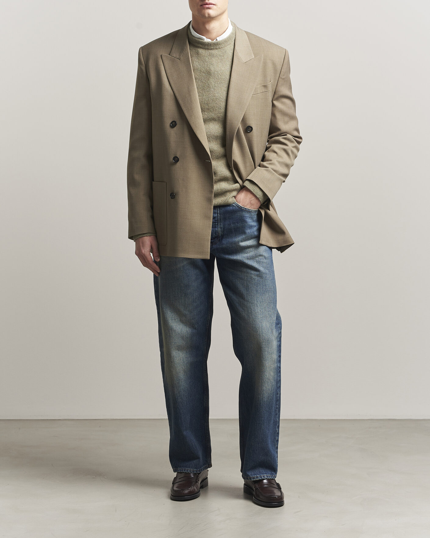 Herre | Dressjakker | Filippa K | Michael Wool Double Breasted Blazer Light Driftwood