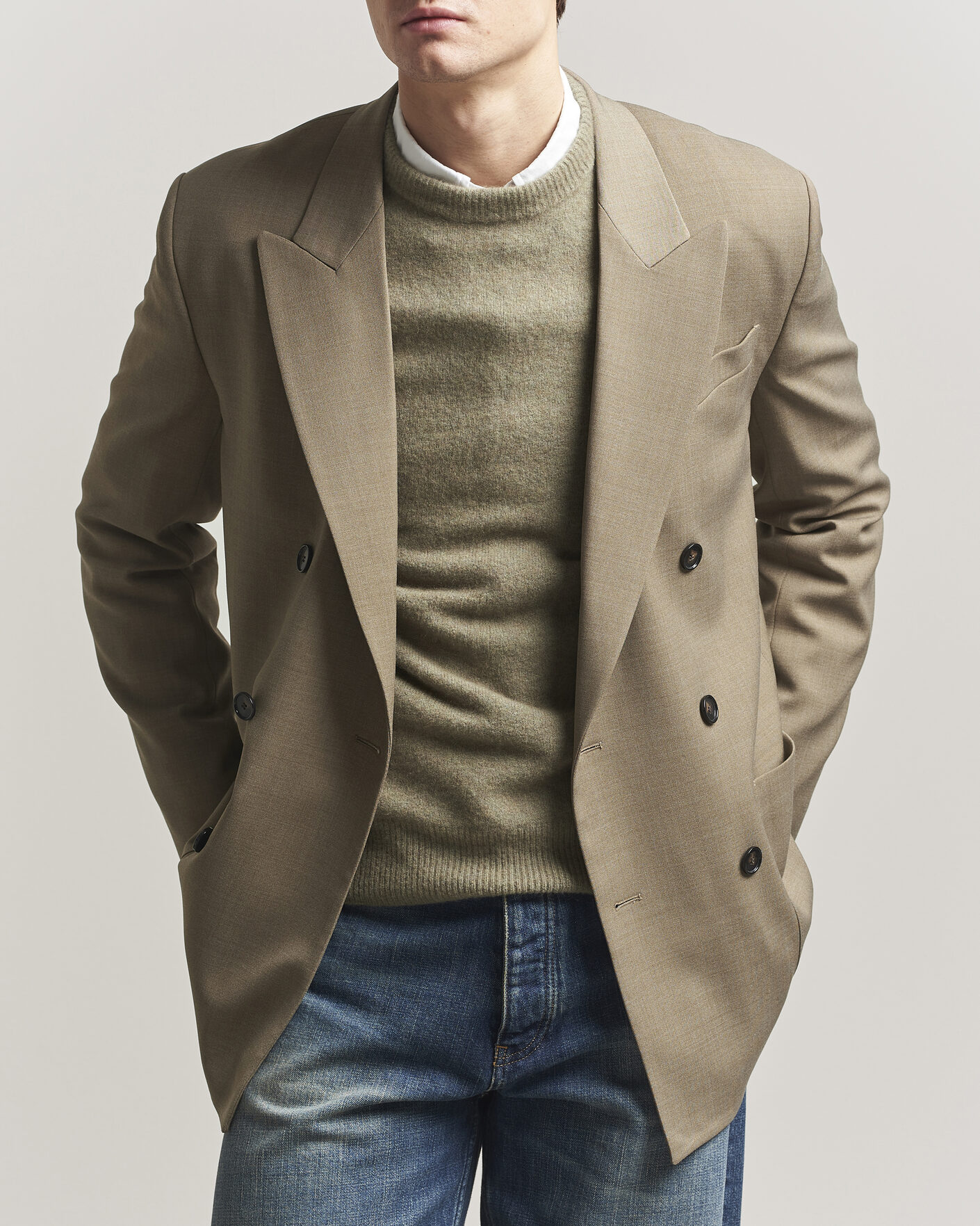Herre | Dressjakker | Filippa K | Michael Wool Double Breasted Blazer Light Driftwood
