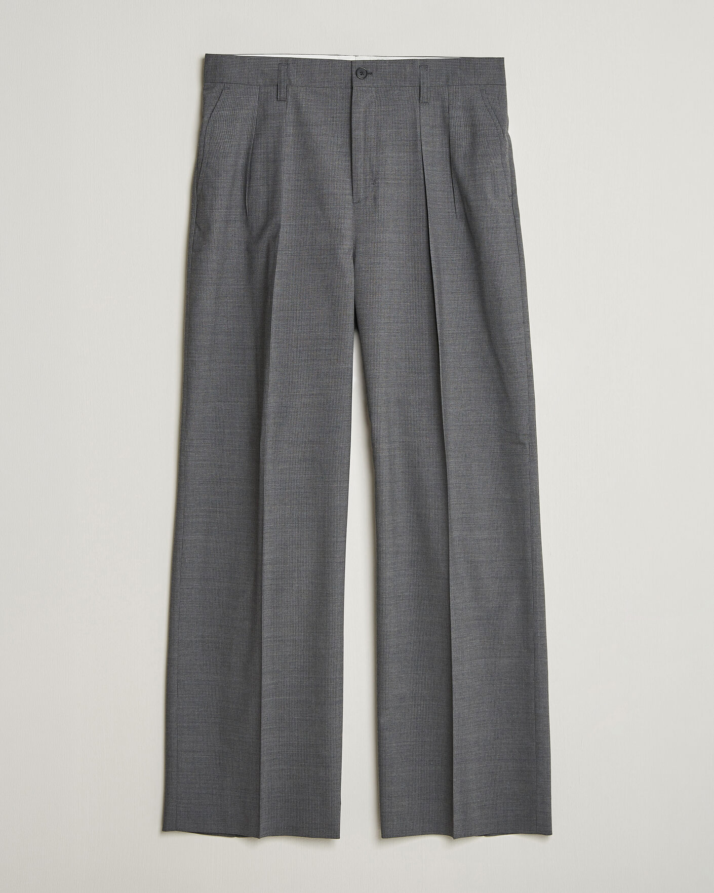 Herre | Bukser | Filippa K | Milo Wide Wool Pinstriped Trousers Mid Grey