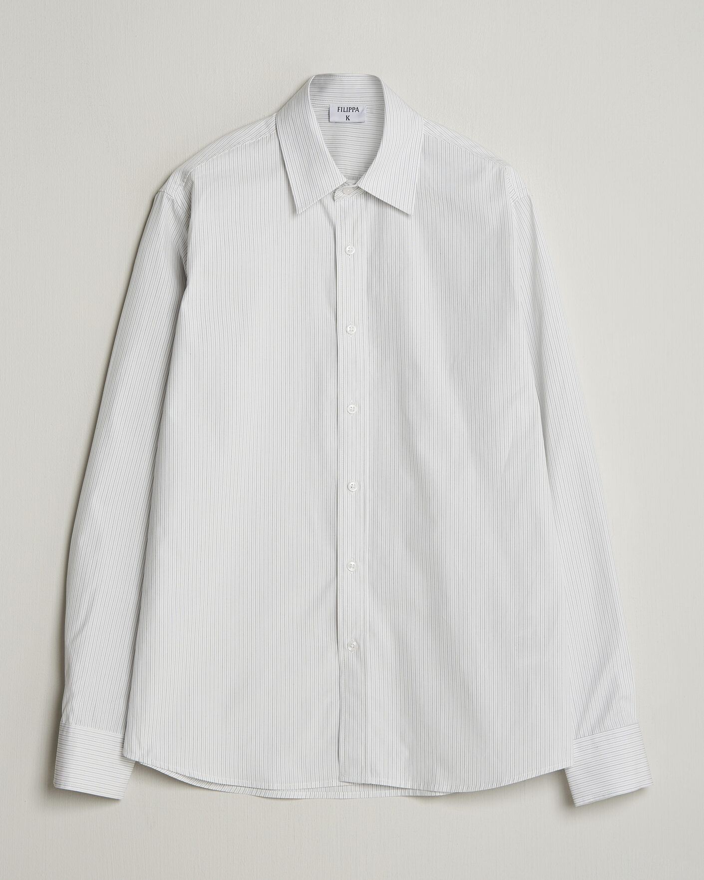 Herre | Skjorter | Filippa K | Cotton Poplin Striped Shirt White/Black