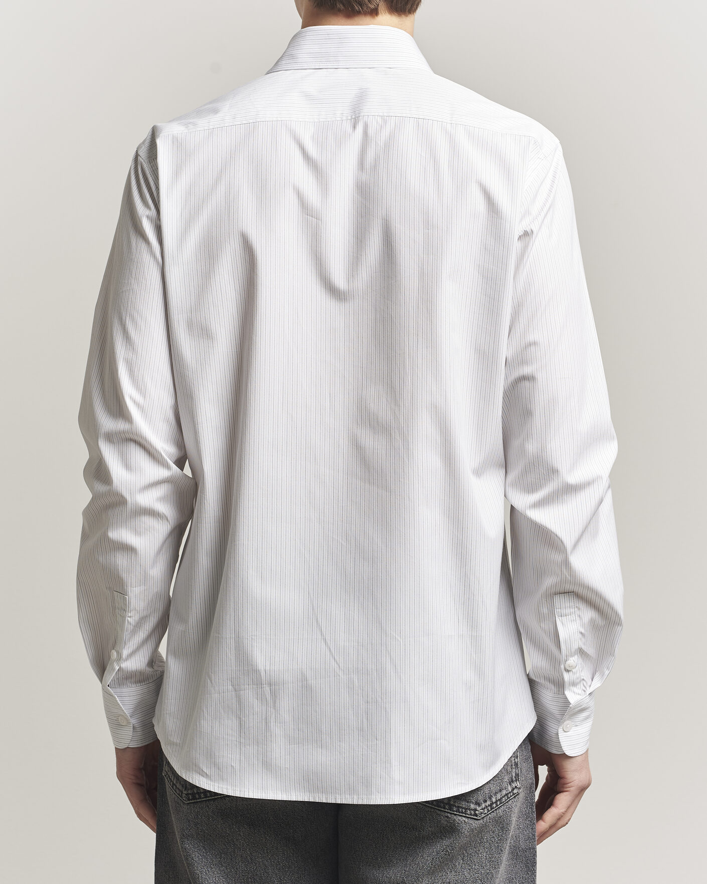 Herre | Skjorter | Filippa K | Cotton Poplin Striped Shirt White/Black
