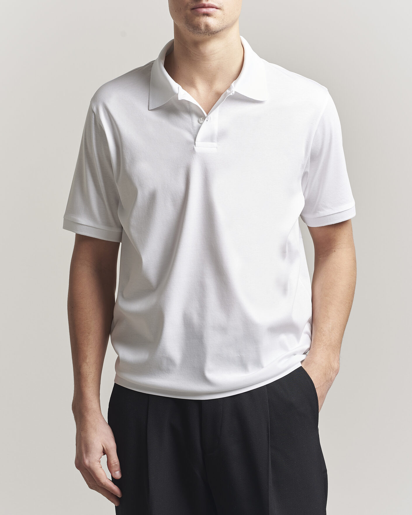 Herre | Pikéer | Filippa K | Technical Cotton Polo White