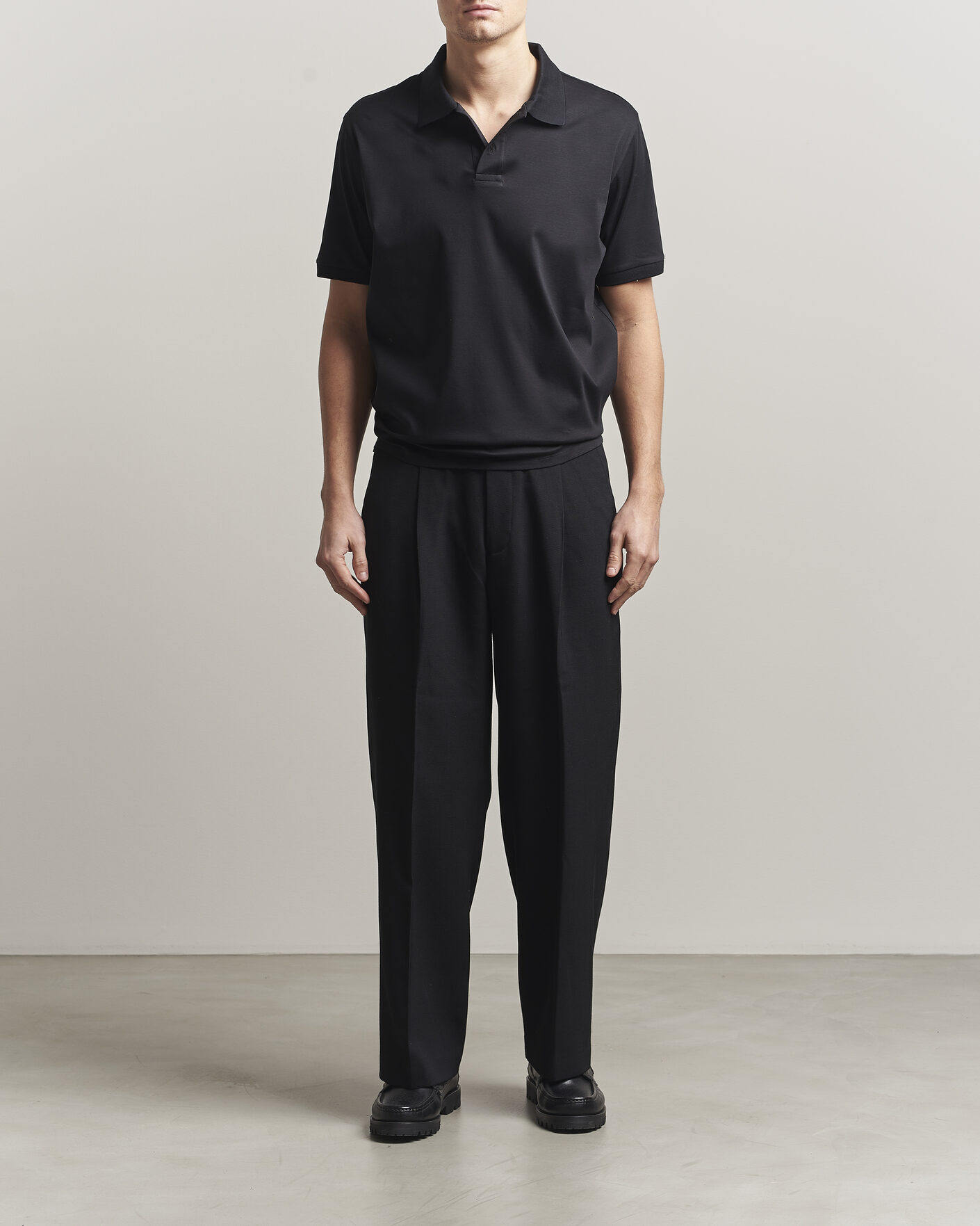 Herre | Pikéer | Filippa K | Technical Cotton Polo Black