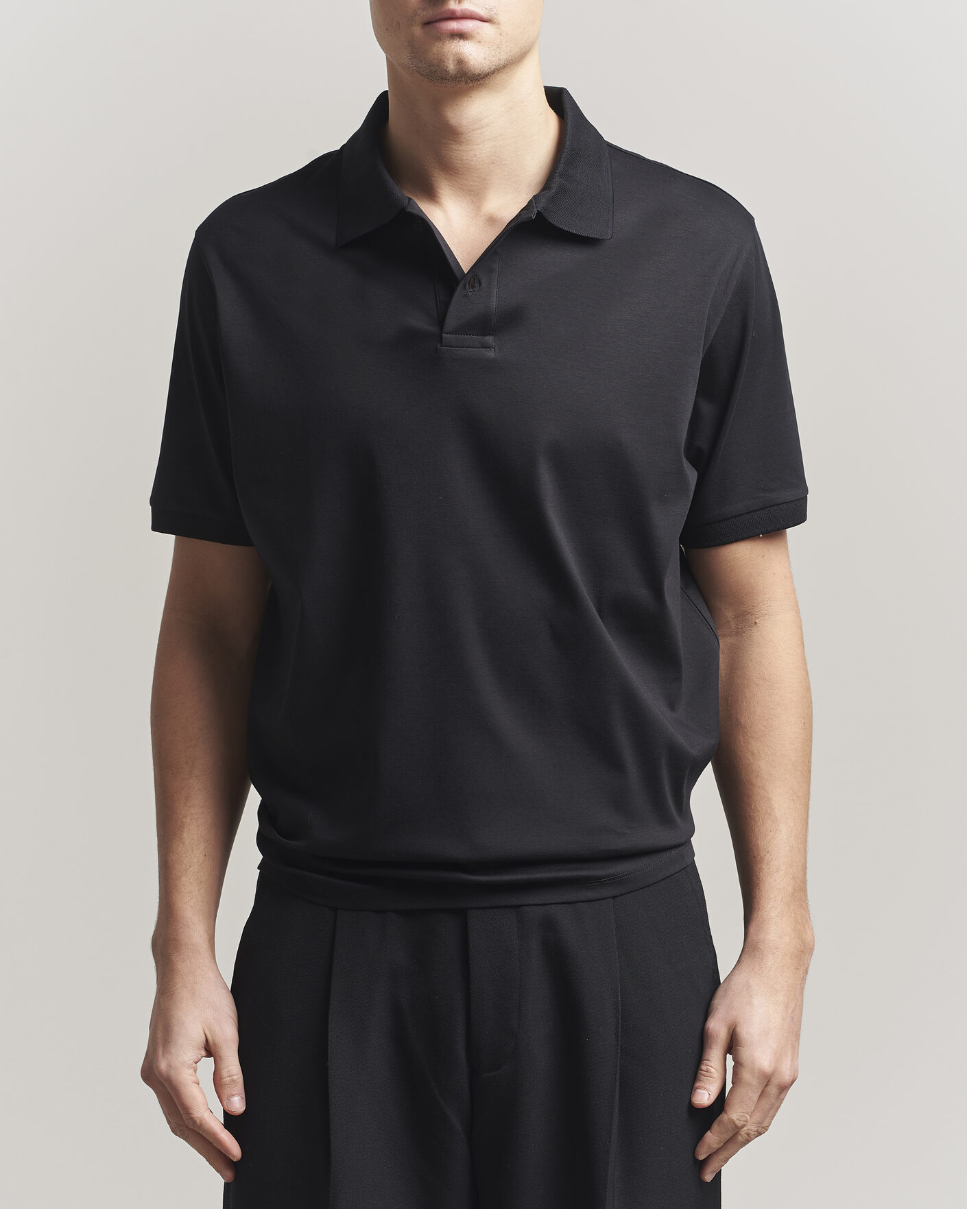 Herre | Pikéer | Filippa K | Technical Cotton Polo Black