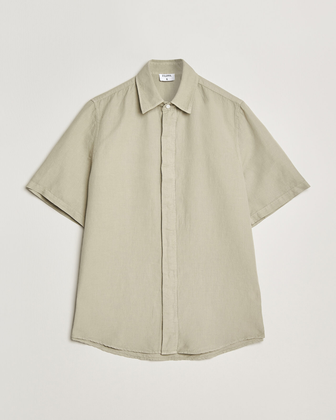 Herre | Skjorter | Filippa K | Cotton/Linen Short Sleeve Shirt Light Green